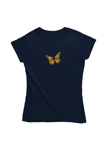 Novux T-Shirt Yellow Butterfly Damen Tshirt farbe Dark blue (1-tlg) aus Bau günstig online kaufen