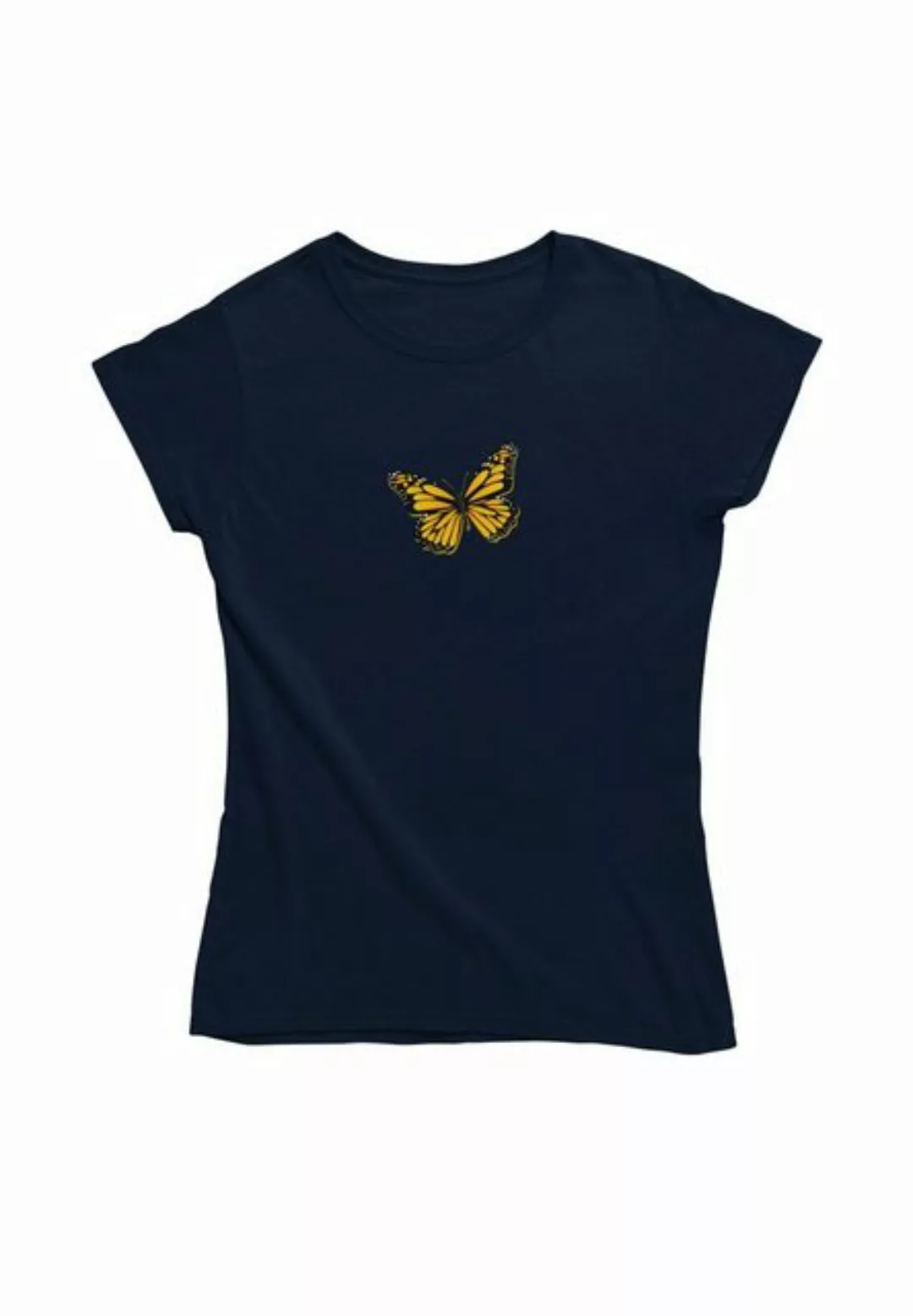 Novux T-Shirt Yellow Butterfly Damen Tshirt farbe Dark blue günstig online kaufen