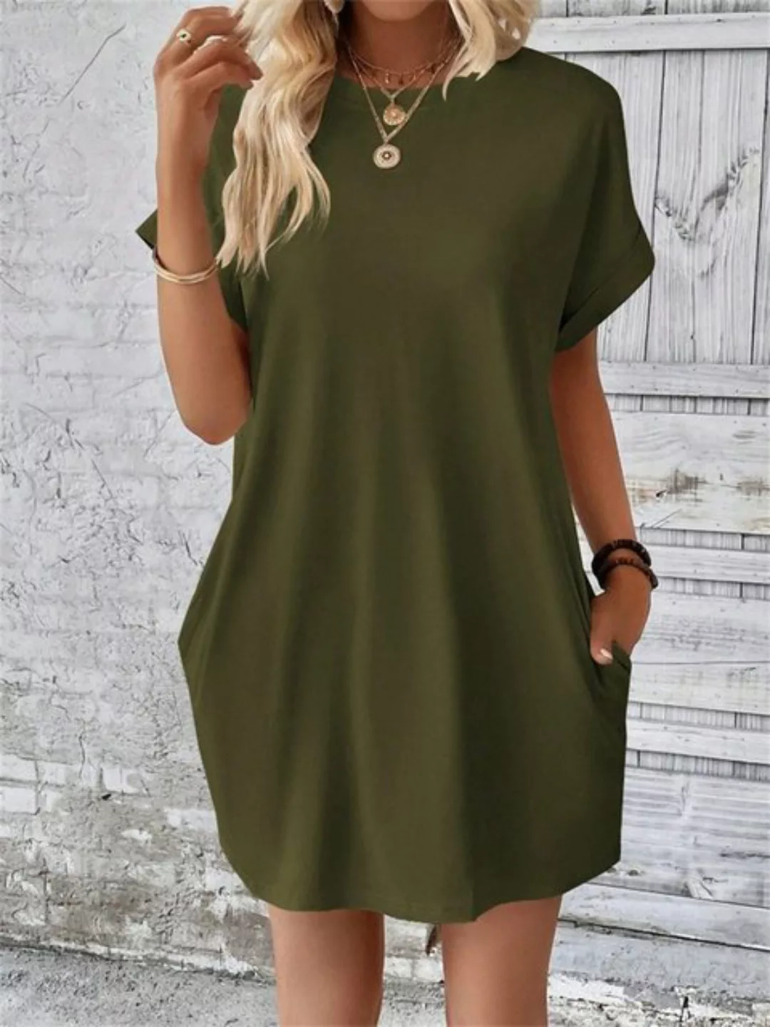 AFAZ New Trading UG Sommerkleid Einfarbiges Oberteil mit kurzen Ärmeln Kurz günstig online kaufen
