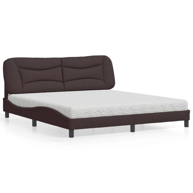 vidaXL Bett Bett mit Matratze Dunkelbraun 180x200 cm Stoff günstig online kaufen