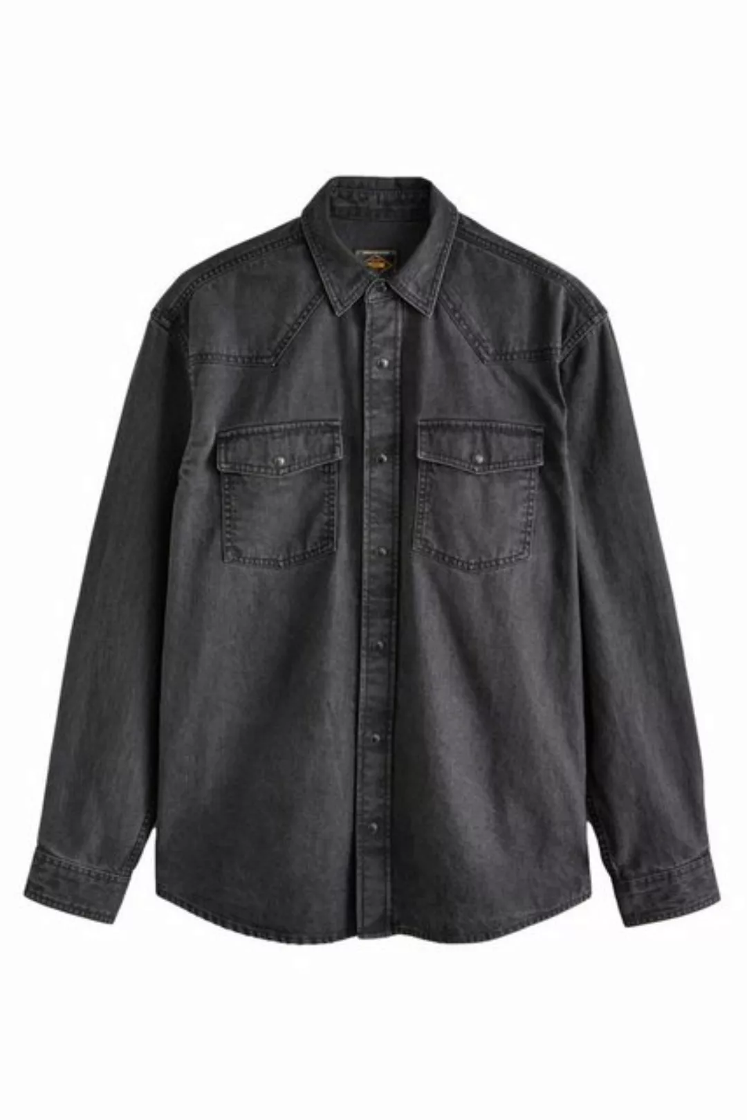 Next Jeanshemd Langärmeliges Denim-Westernhemd aus Baumwolle (1-tlg) günstig online kaufen