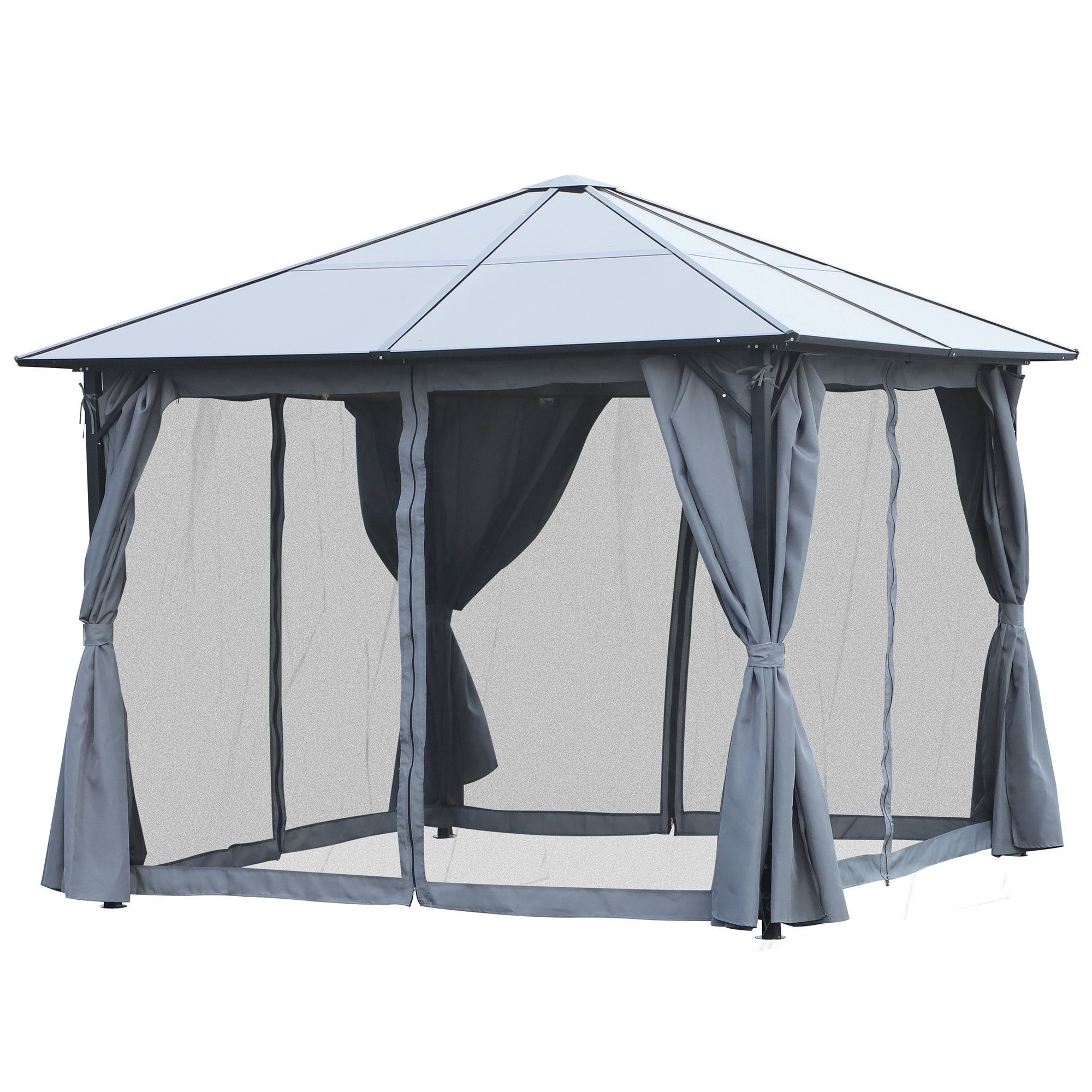Outsunny Pavillon Gartenpavillon mit Seitenteilen, PC günstig online kaufen