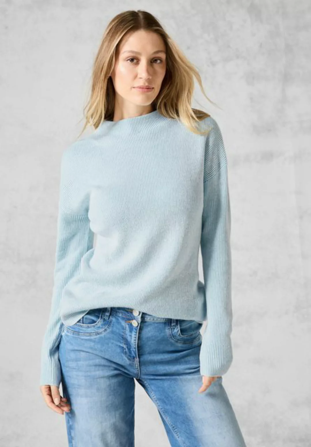 Cecil Strickpullover mit Materialmix günstig online kaufen