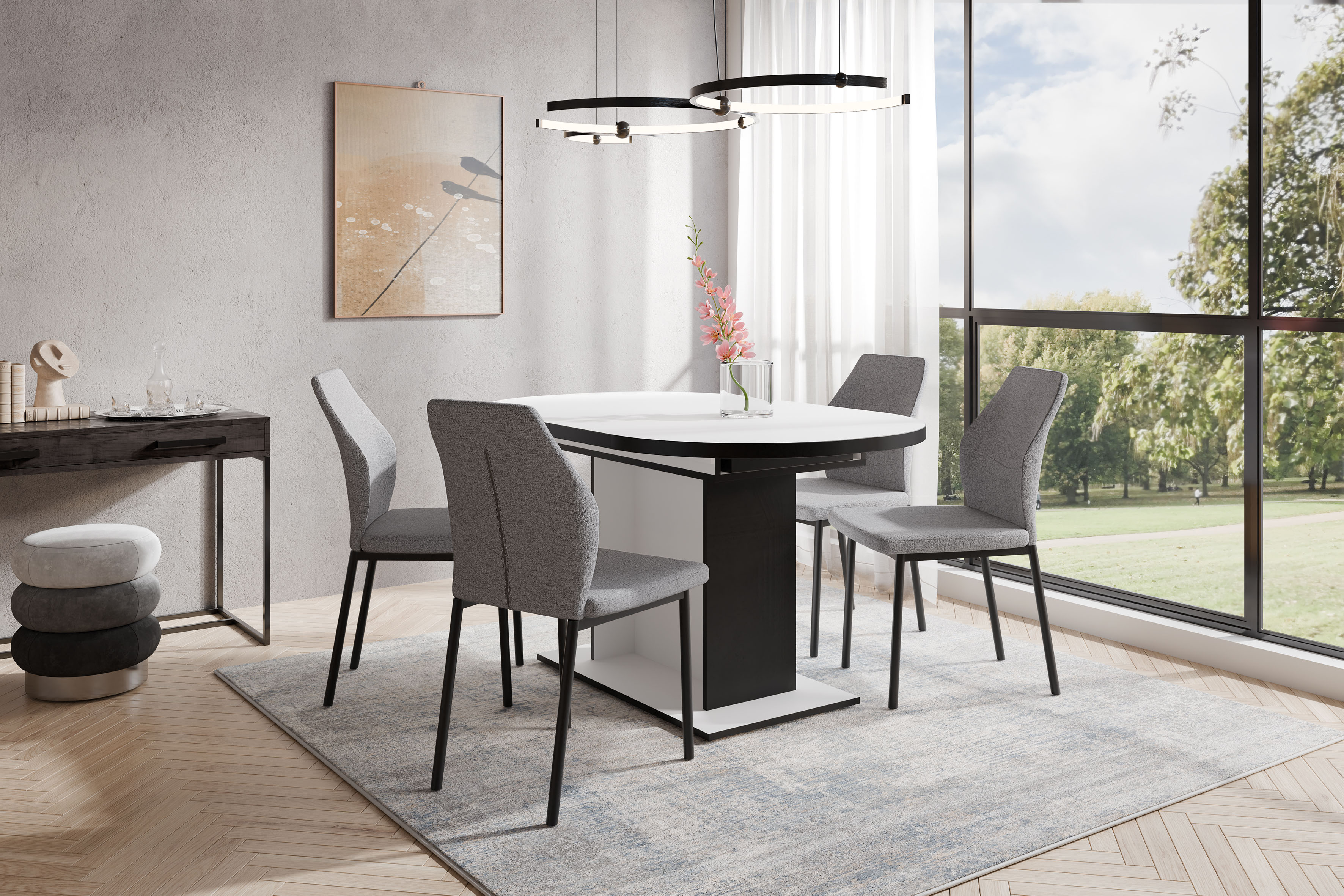 OTTO home Essgruppe "Basel, Tischgruppe mit Ausziehtisch", (Set, 5 tlg.), B günstig online kaufen