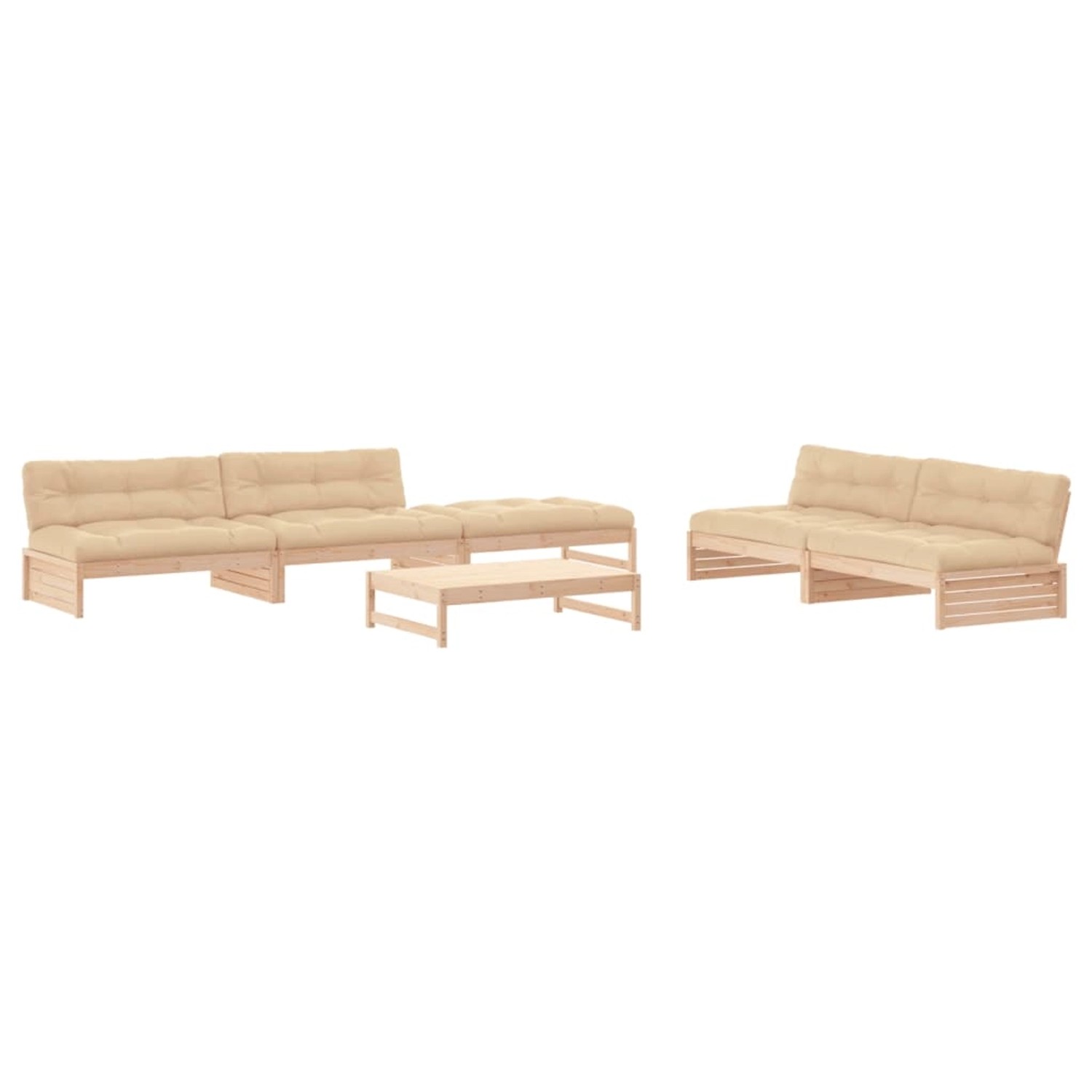 vidaXL 6-tlg Garten-Lounge-Set mit Kissen Massivholz Modell 9 günstig online kaufen