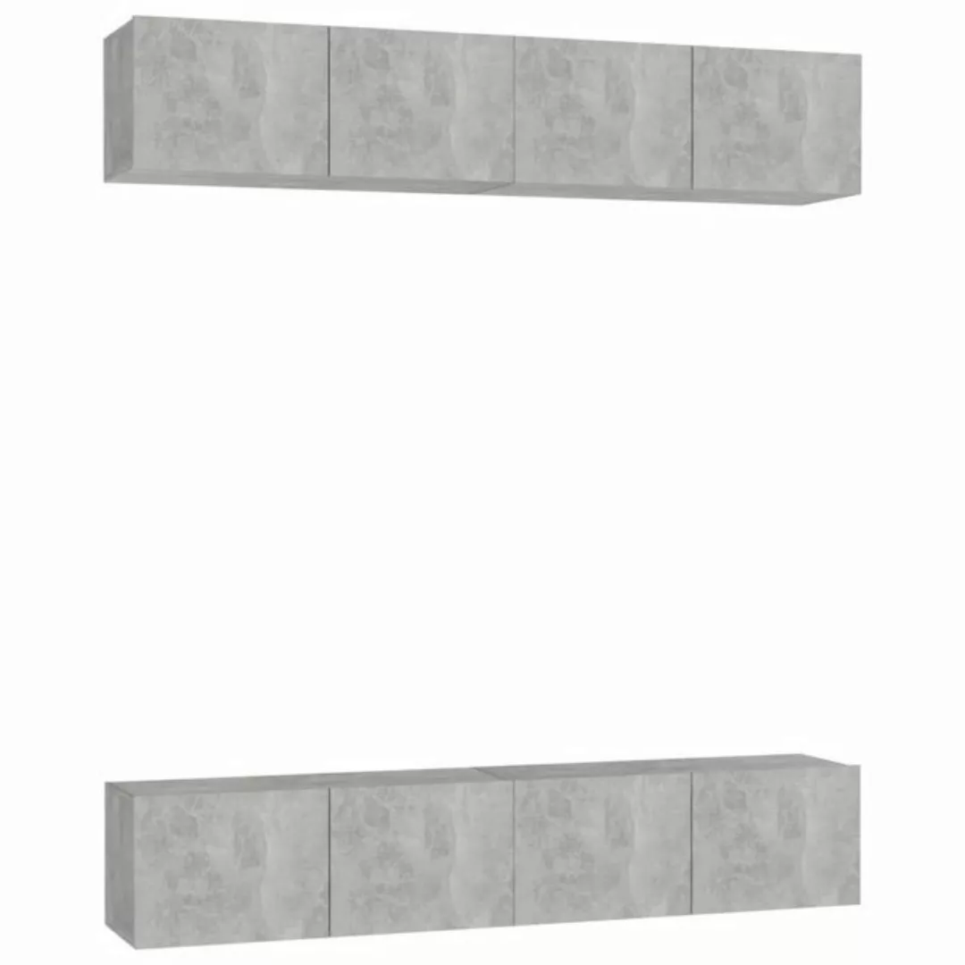 furnicato TV-Schrank TV-Schränke 4 Stk. Betongrau 80x30x30 cm Holzwerkstoff günstig online kaufen