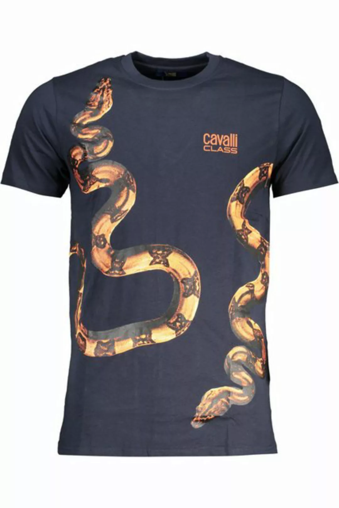 Cavalli Class T-Shirt Stylisches Herren-Kurzarmshirt in Blau mit Druck günstig online kaufen