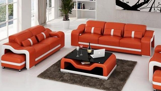 JVmoebel Sofa Design Sofagarnitur Couch Polster Sofas Leder Modern 3+2 Sitz günstig online kaufen