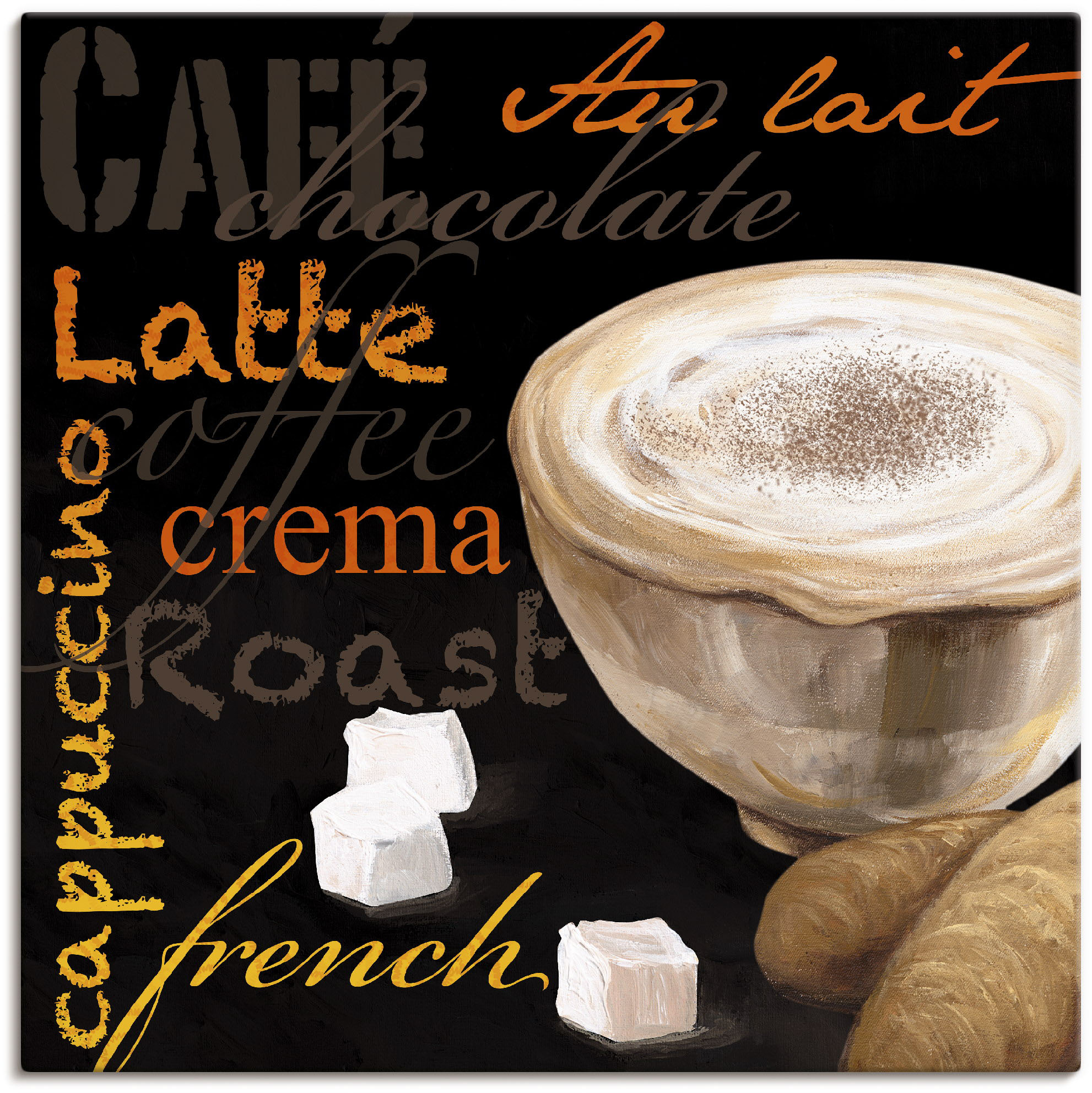 Artland Wandbild "Cappuccino - Kaffee", Kaffee Bilder, (1 St.), als Alubild günstig online kaufen