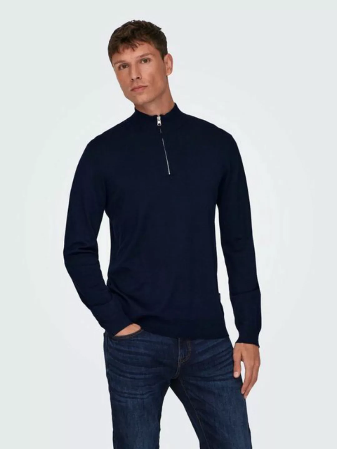 ONLY & SONS Strickpullover ONSWYLER LIFE REG 14 HALF ZIP KNIT NOOS günstig online kaufen