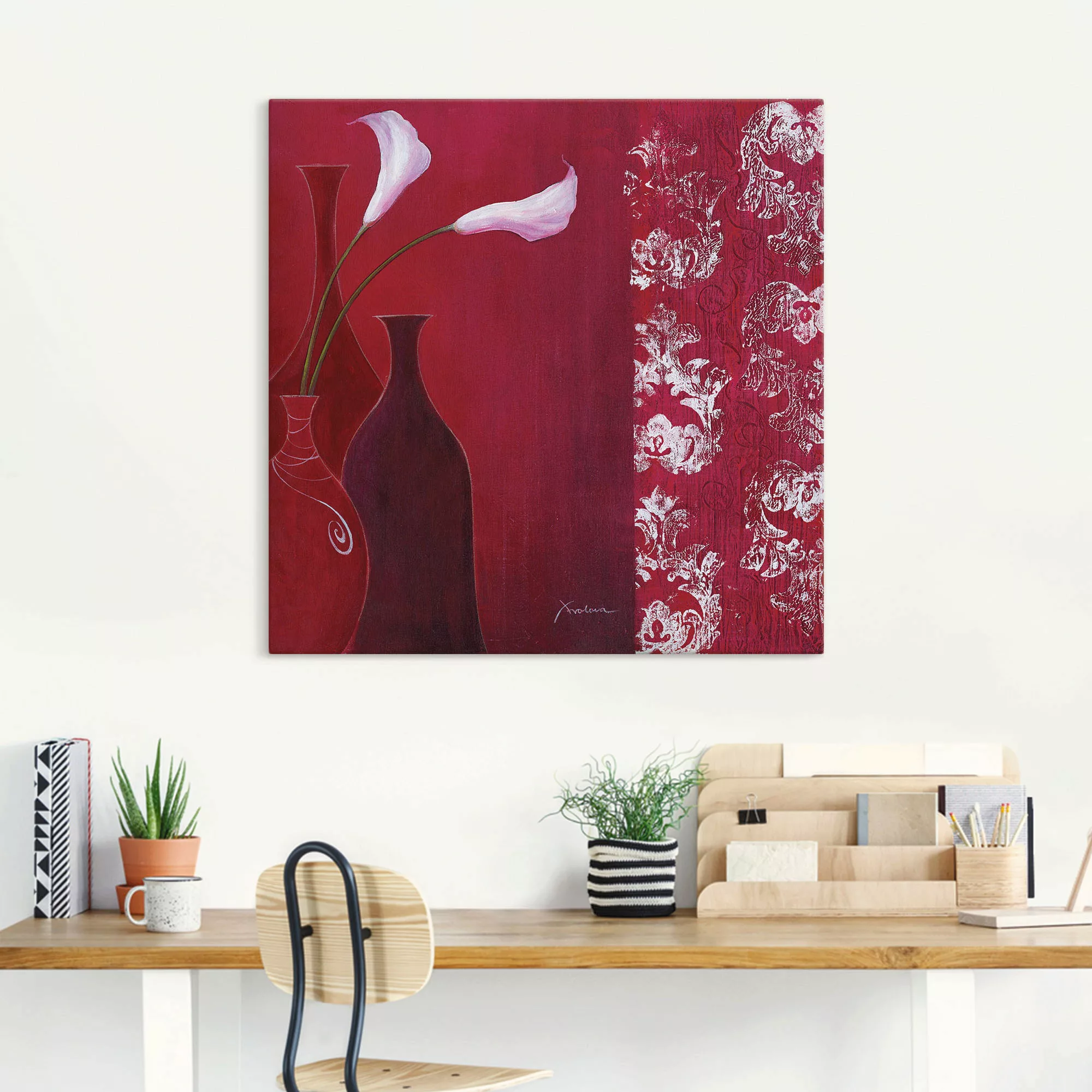 Artland Wandbild "Callas in Vase", Vasen & Töpfe, (1 St.) günstig online kaufen