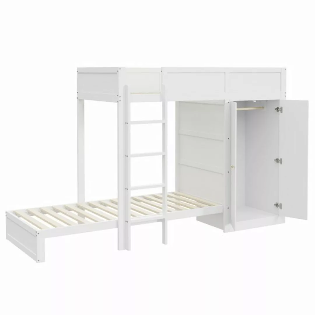 KoDise Etagenbett mit vertikaler Treppe, Kleiderschrank, hohes Zaundesign w günstig online kaufen