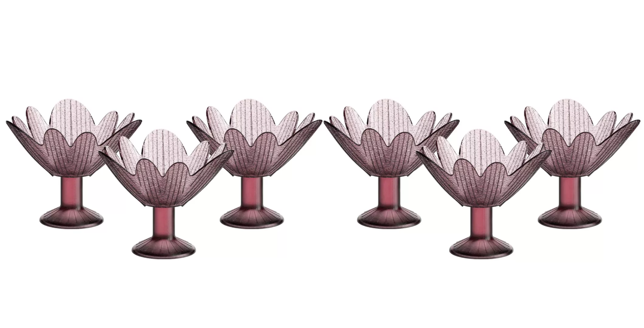 Eiscremeglas Eisbecher Eisglas Eisschale Seerose 6er-Set rosa Colori Gelato günstig online kaufen