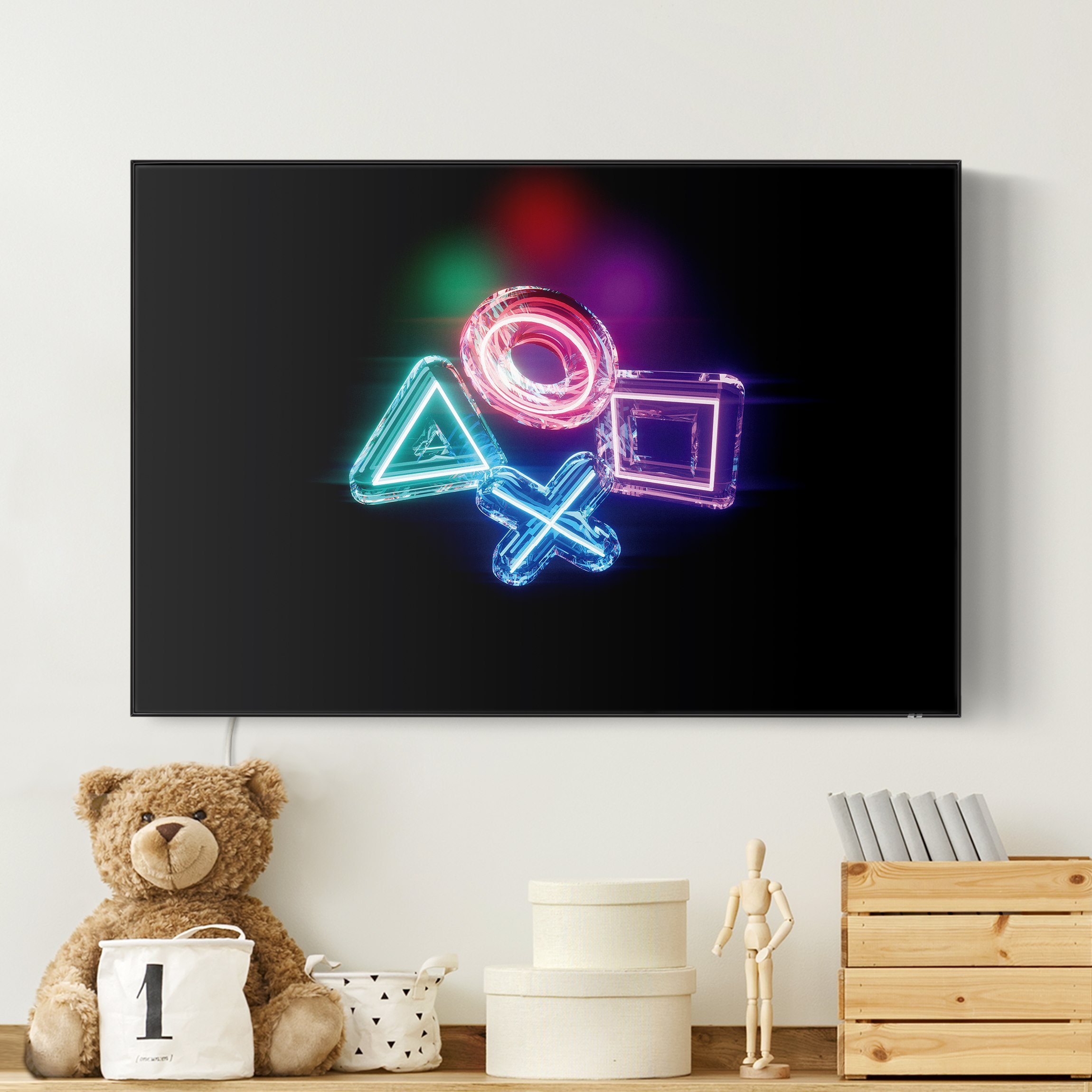 LED-Wechselbild Neon Kreis Quadrat Dreieck X günstig online kaufen