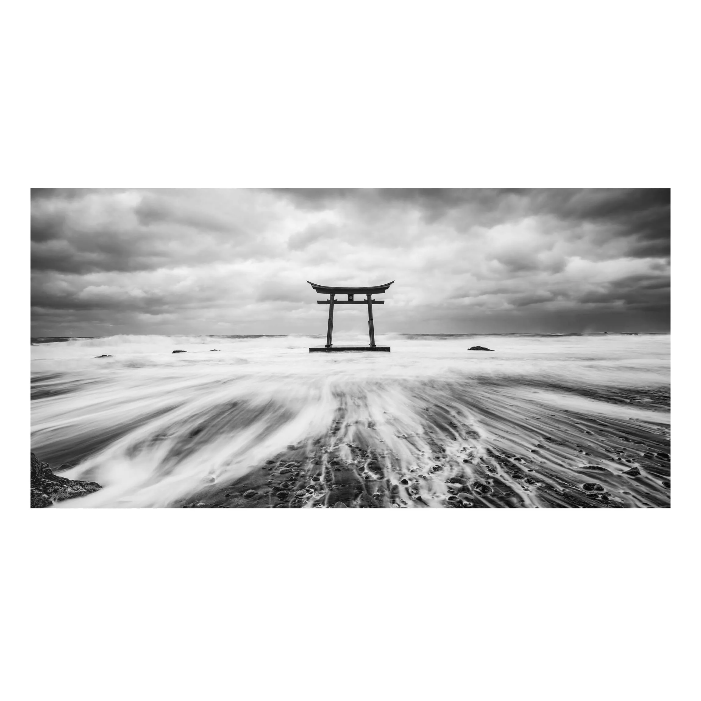 Alu-Dibond Bild Japanisches Torii im Meer günstig online kaufen