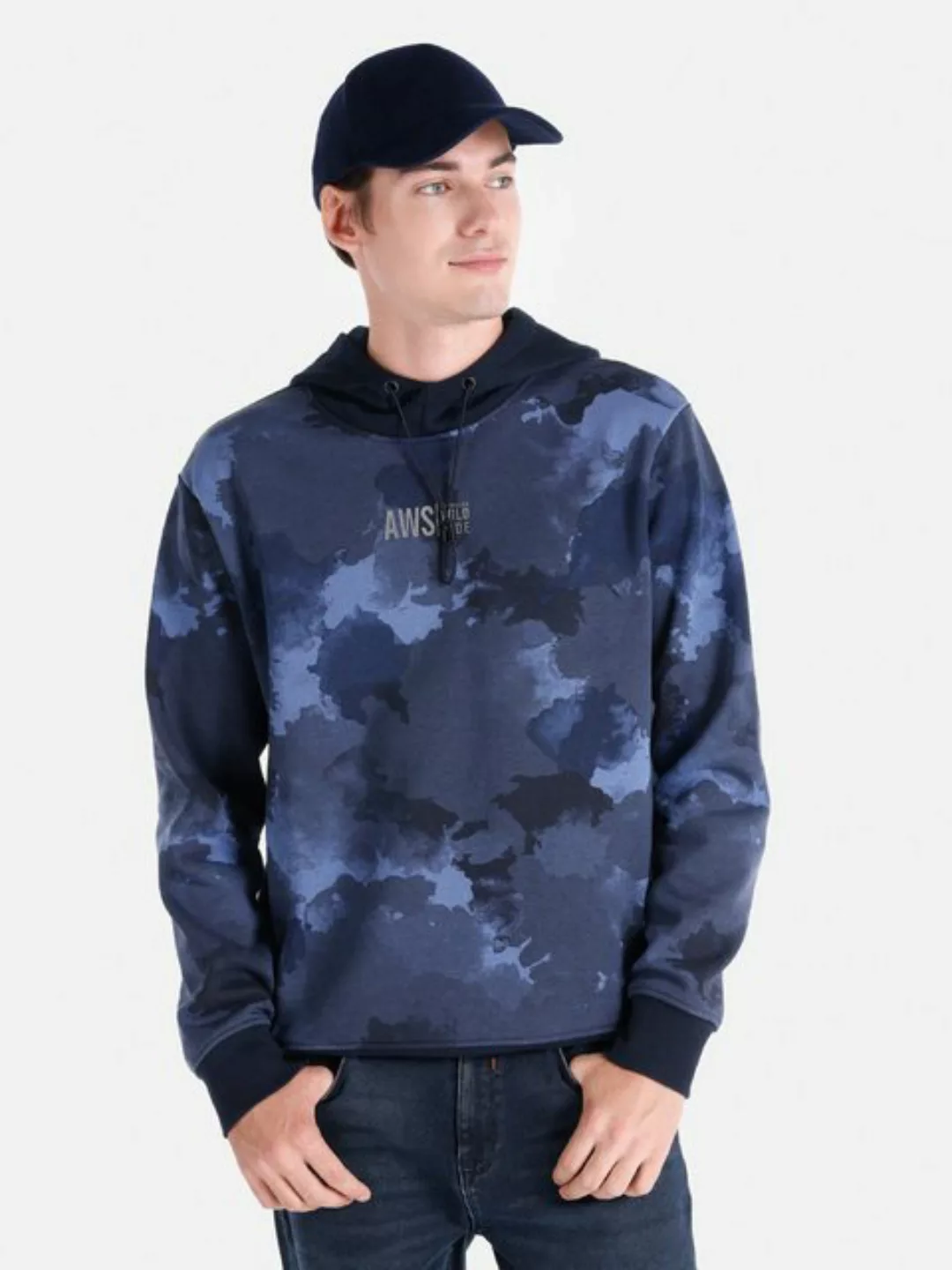 Colins Sweatshirt Bedrucktes marineblaues Herren-Sweatshirt mit regulärer P günstig online kaufen