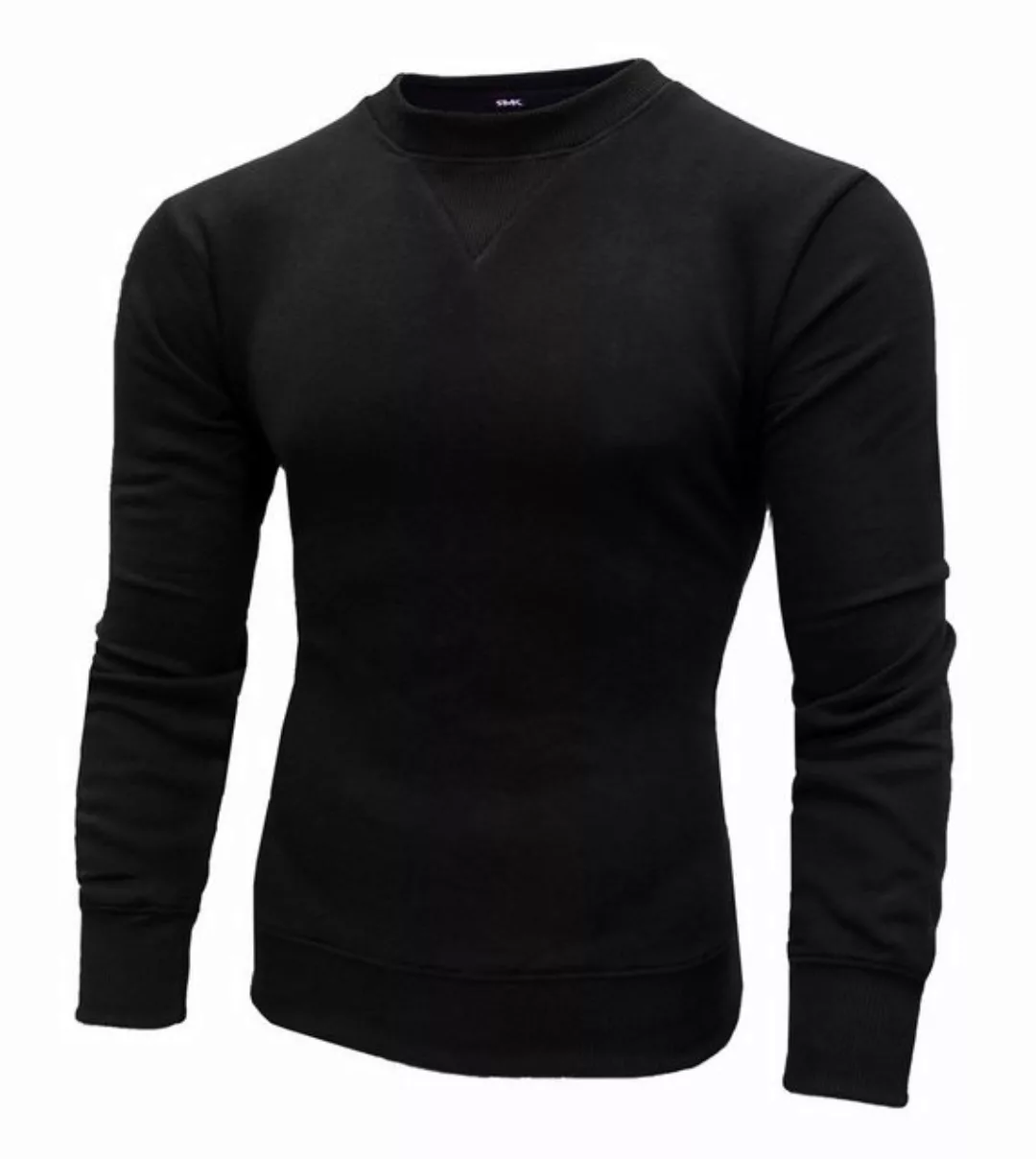 RMK Rundhalspullover Herren Pullover Langarmshirt Basic Uni Sweatshirt Pull günstig online kaufen