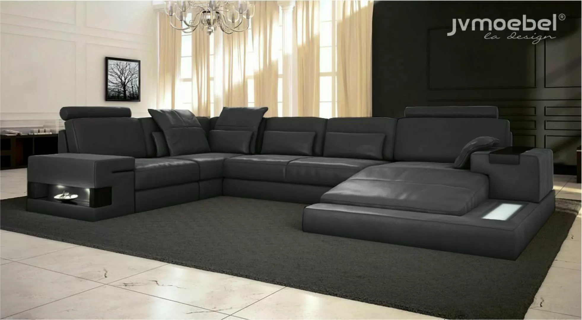 JVmoebel Ecksofa Ecksofa U-Form Couch Design Polster Textil Neu Wohnlandsch günstig online kaufen