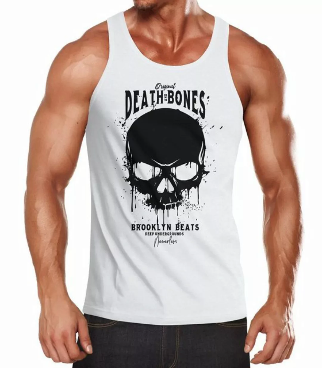 Neverless Tanktop Herren Tank-Top Skull Death and Bones Totenkopf Club Outf günstig online kaufen