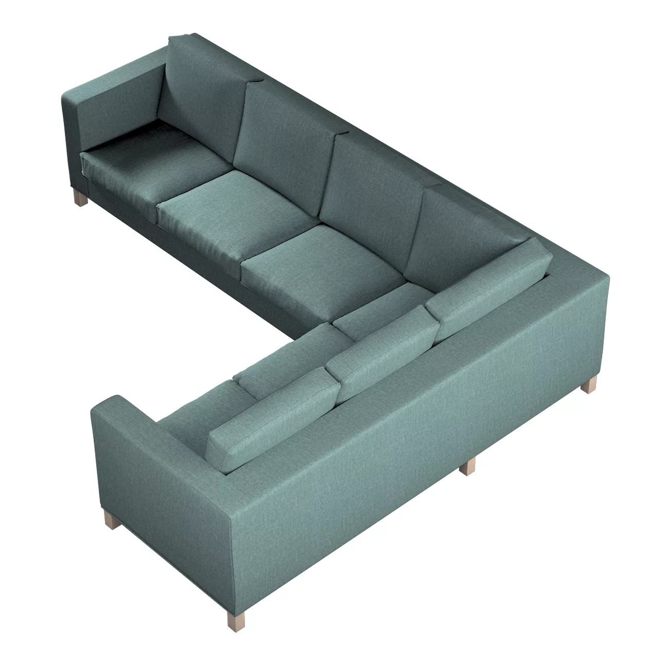 Bezug für Karlanda Sofa Ecke links, grau- blau, 36cm x 30cm x 50cm, City (7 günstig online kaufen