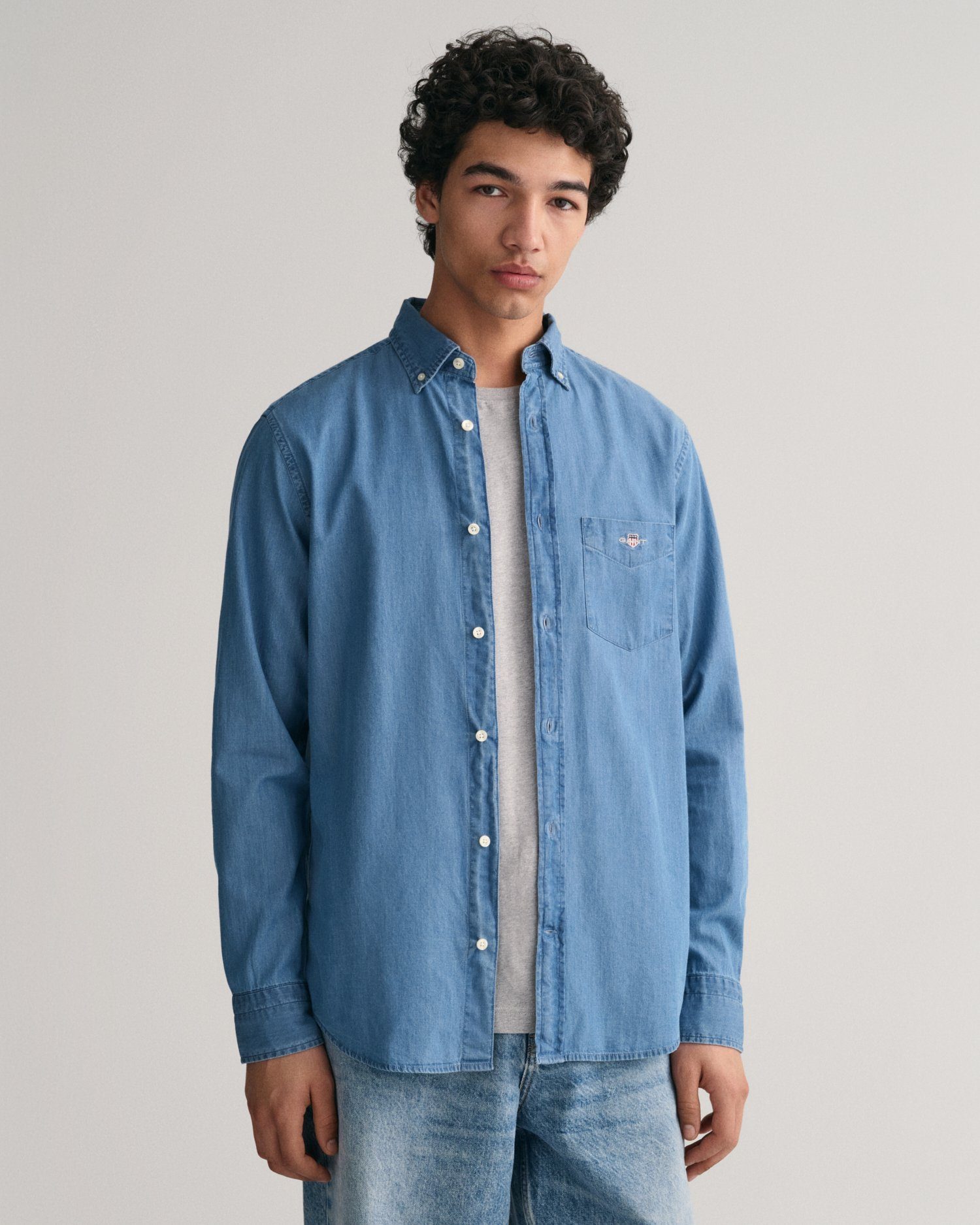 Gant Langarmhemd Regular Fit Denimhemd Jeanshemd günstig online kaufen