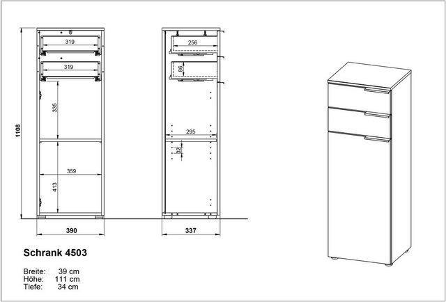 KADIMA DESIGN Hochschrank Bad-Schrank mit Schubladen, 39x34x111, mit Dämpfu günstig online kaufen