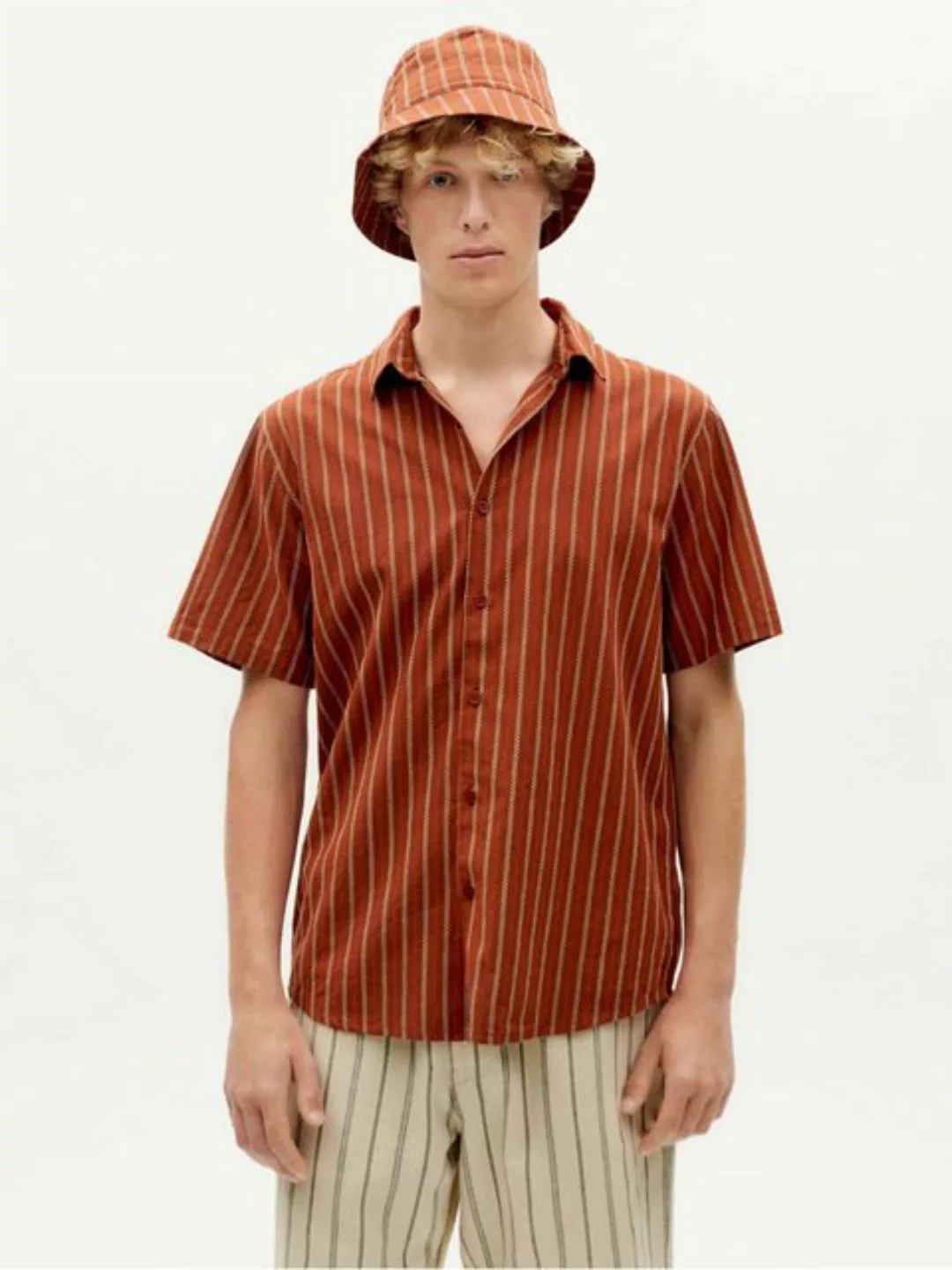 Thinking Mu Kurzarmhemd Seersucker Tom Shirt günstig online kaufen