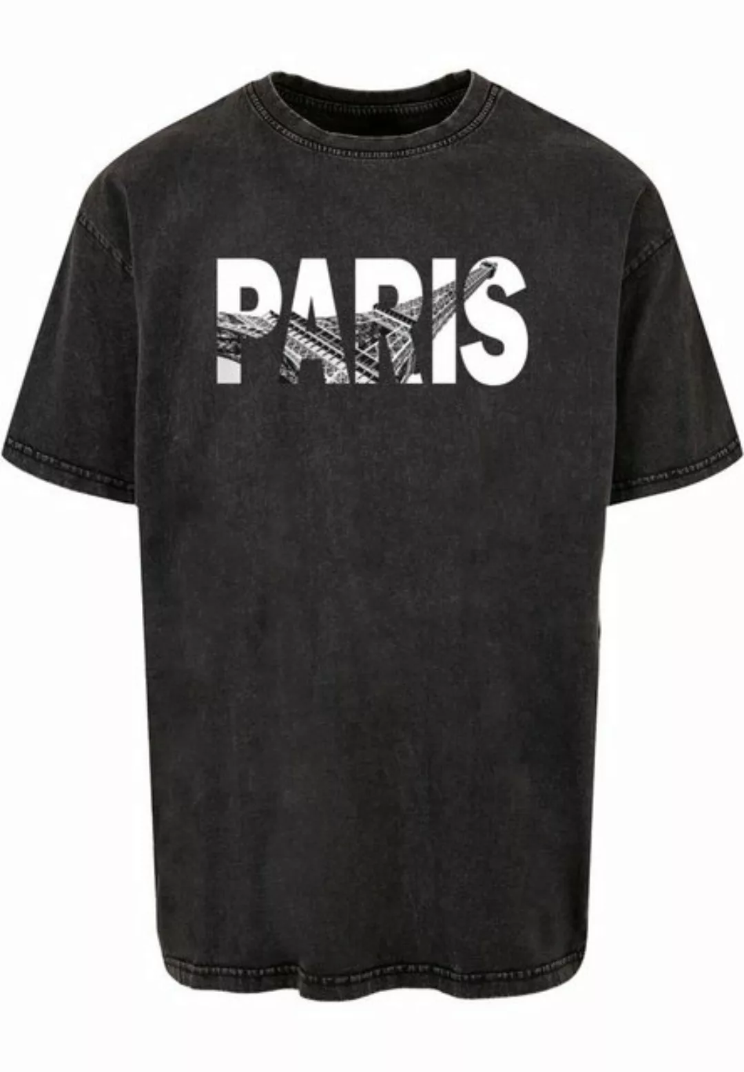 Merchcode T-Shirt Merchcode Herren Paris Eiffel Tower Acid Washed Oversize günstig online kaufen