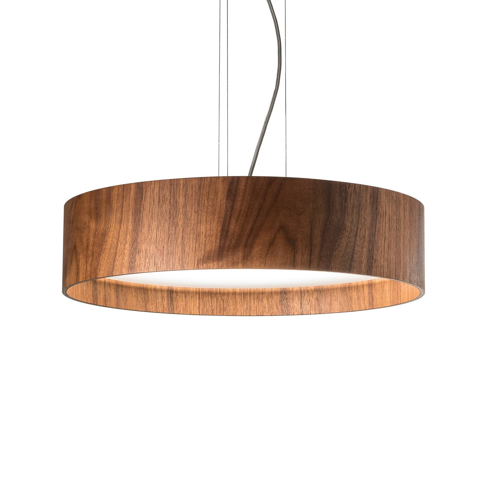 LED-Hängeleuchte LARAwood M, nussbaum, Ø 43 cm günstig online kaufen