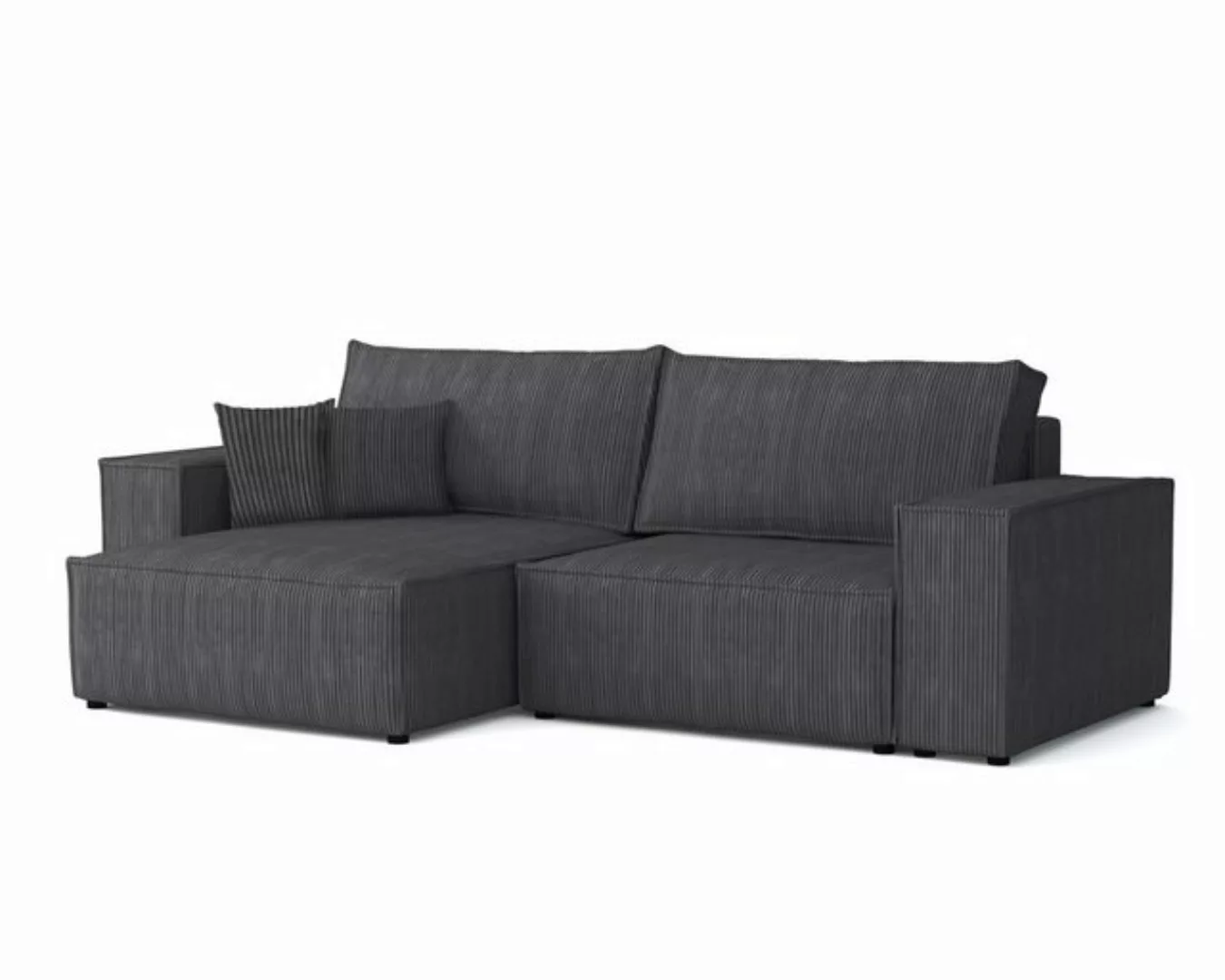 Deine Möbel 24 Wohnlandschaft MATT 255 cm breit Ecksofa Sofa Wohnzimmer L-C günstig online kaufen