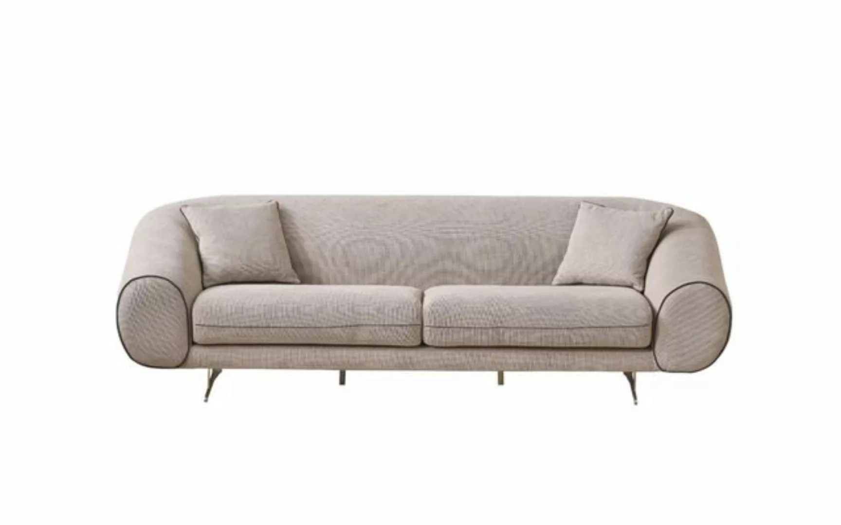 Xlmoebel 3-Sitzer Luxuriöse Designer-Sofa 3-Sitzer modernes Beige Wohnzimme günstig online kaufen