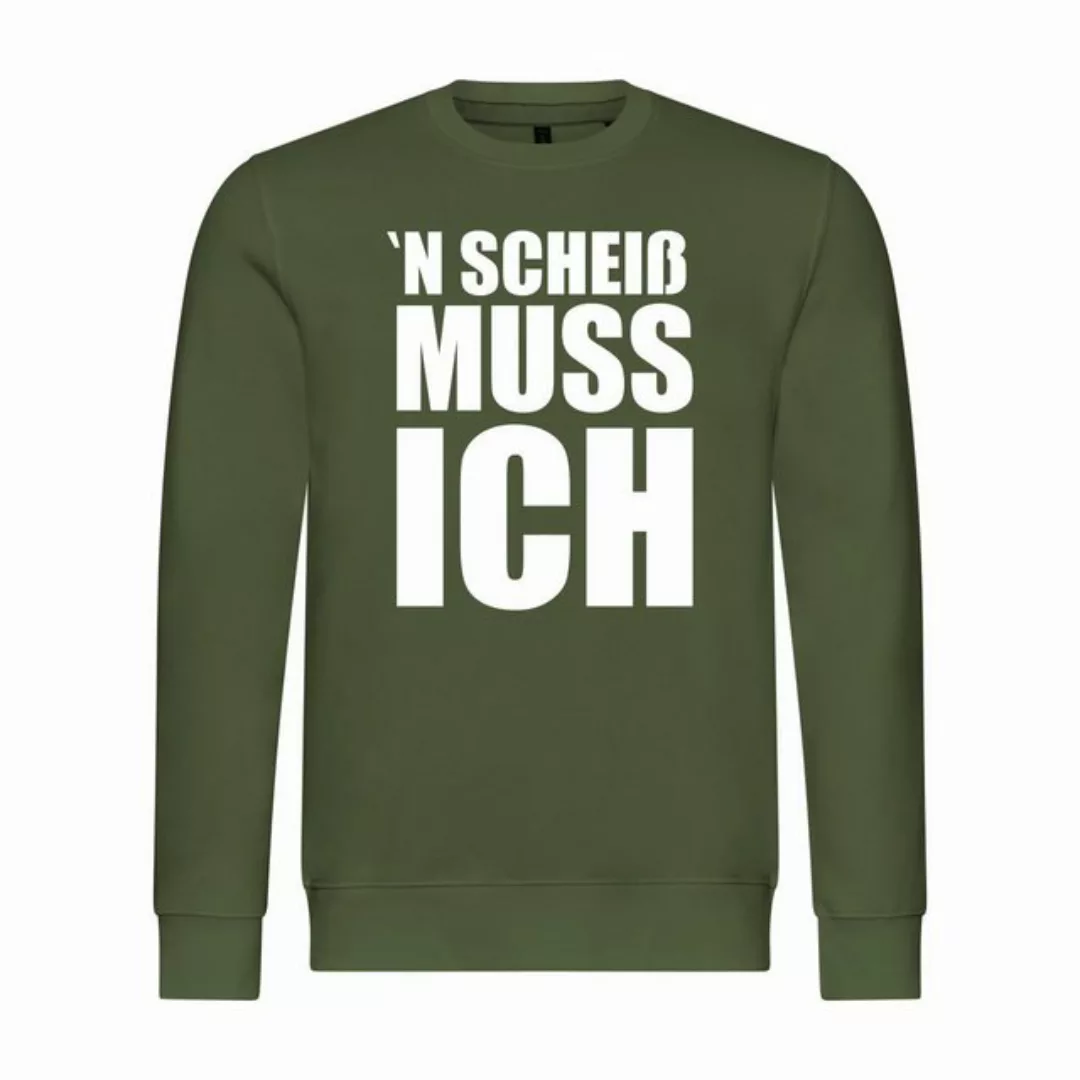 deinshirt Rundhalspullover Herren Pullover N Scheiß muss ich Mit Print Moti günstig online kaufen