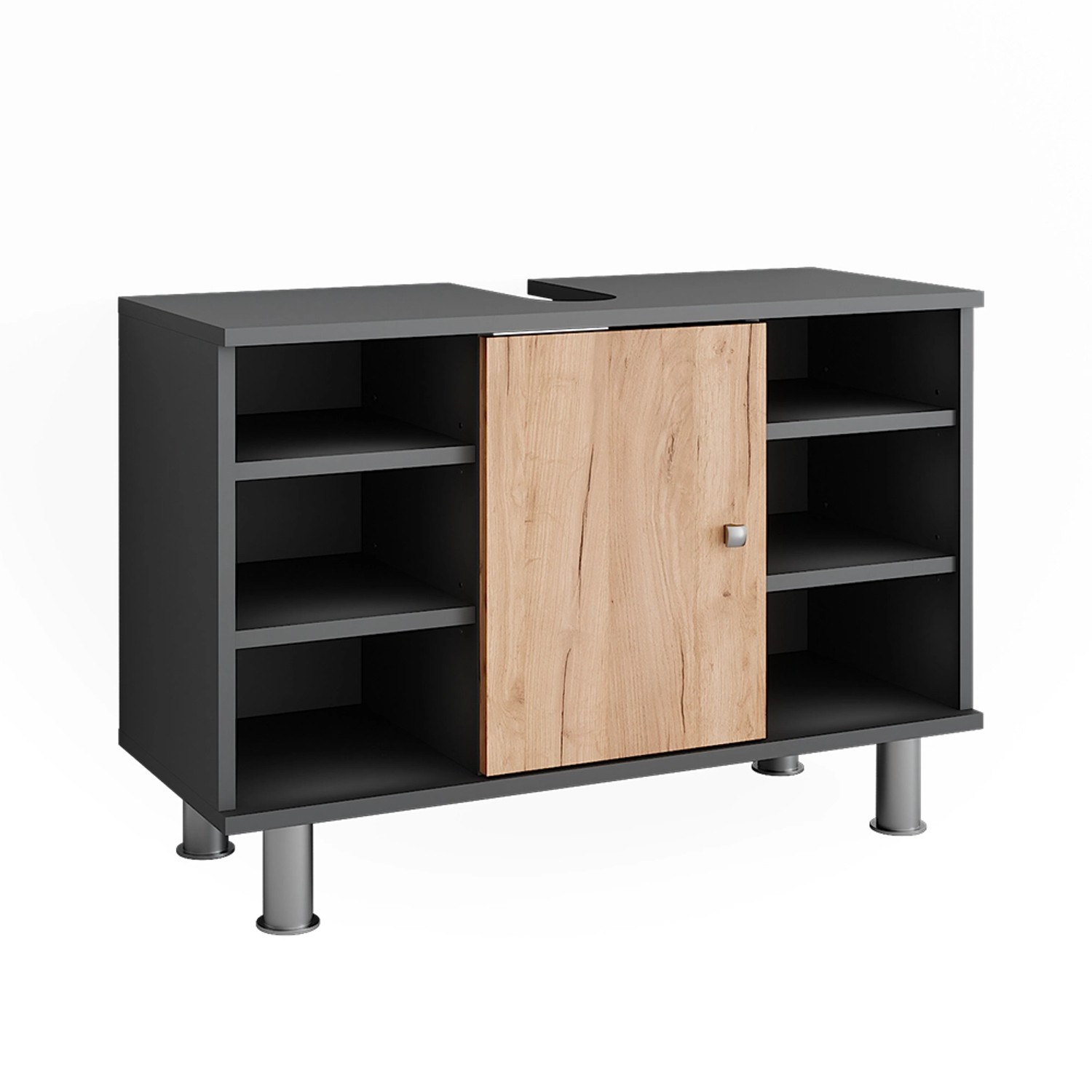 Vicco Waschbeckenunterschrank Fynn Anthrazit/Goldkraft Eiche 80 x 54 cm Opt günstig online kaufen
