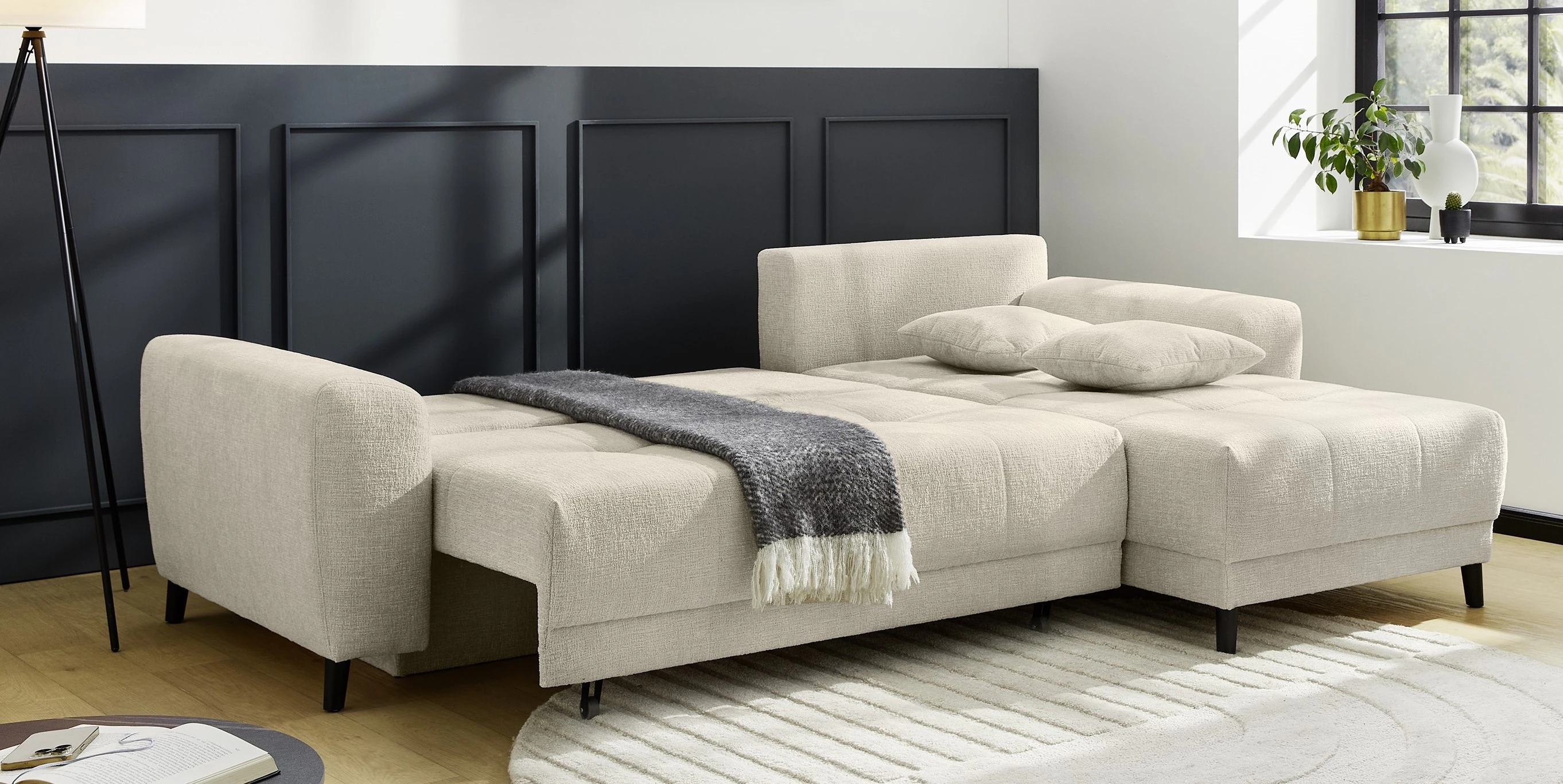 Jockenhöfer Gruppe Ecksofa "Beverly, inklusive Bettfunktion", Stauraum / Be günstig online kaufen