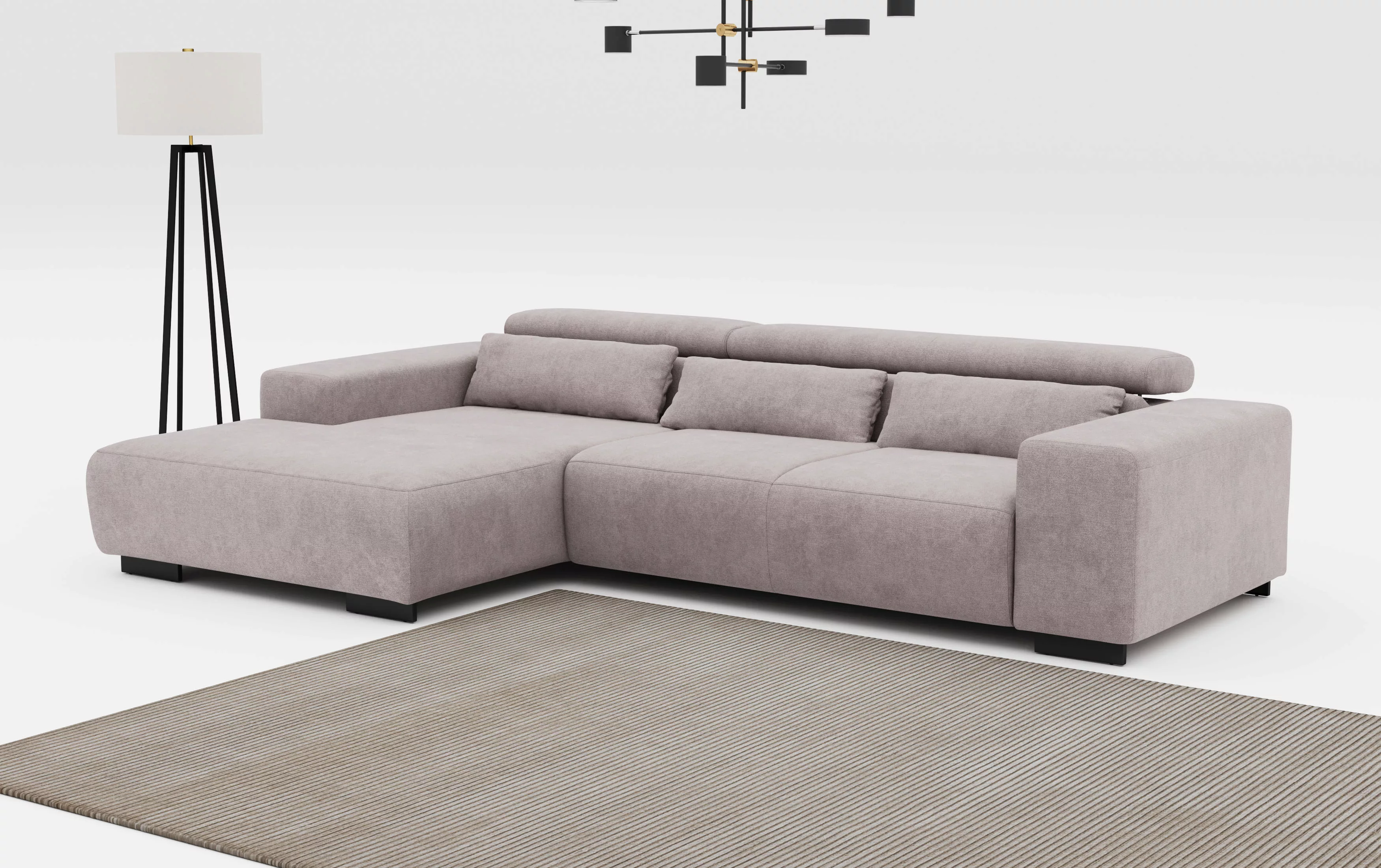 COTTA Ecksofa "Side L-Form, mit Kopfteilverstellung & 3 Nierenkissen", opti günstig online kaufen