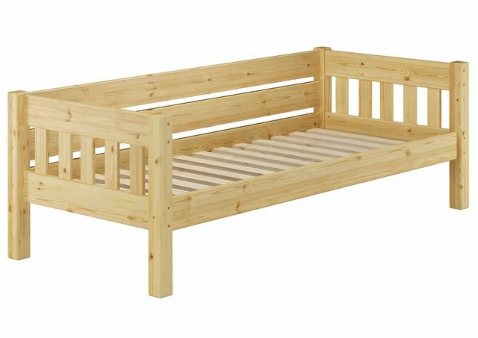 ERST-HOLZ Bett Futonbett Kieferbett Natur 90x200 Massivholz, Kieferfarblos günstig online kaufen