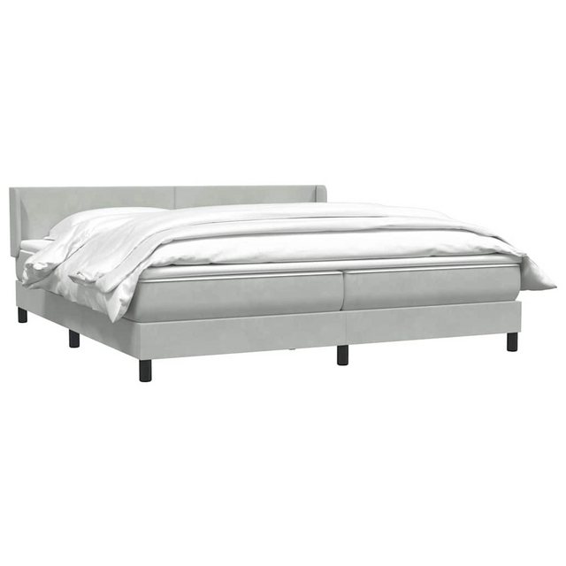 vidaXL Bett Boxspringbett mit Matratze Hellgrau 200x220 cm Samt günstig online kaufen