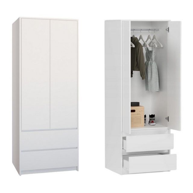 Home Collective Kleiderschrank Moderner schrank mit 2 Schubladen und 2 Türe günstig online kaufen