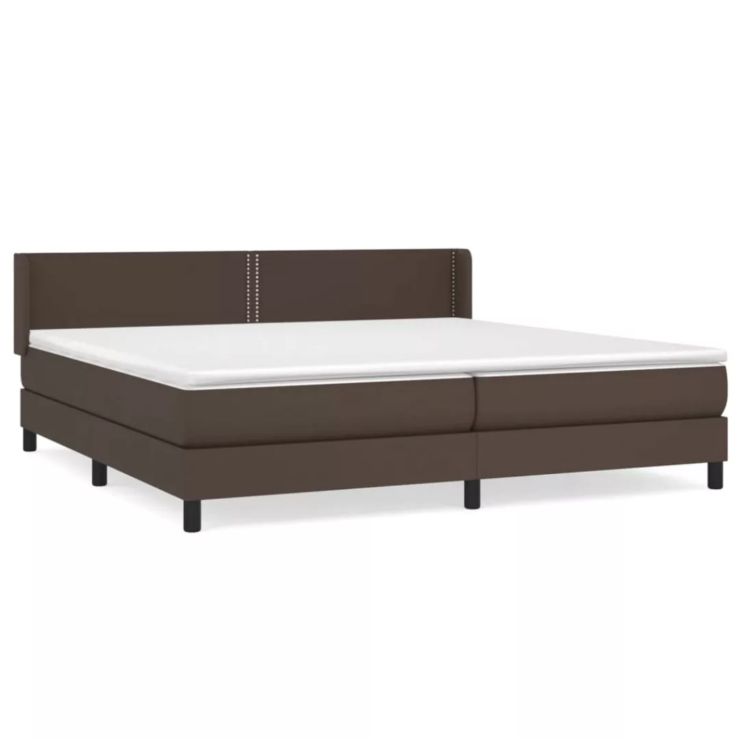 Vidaxl Boxspringbett Mit Matratze Braun 200x200 Cm Kunstleder günstig online kaufen