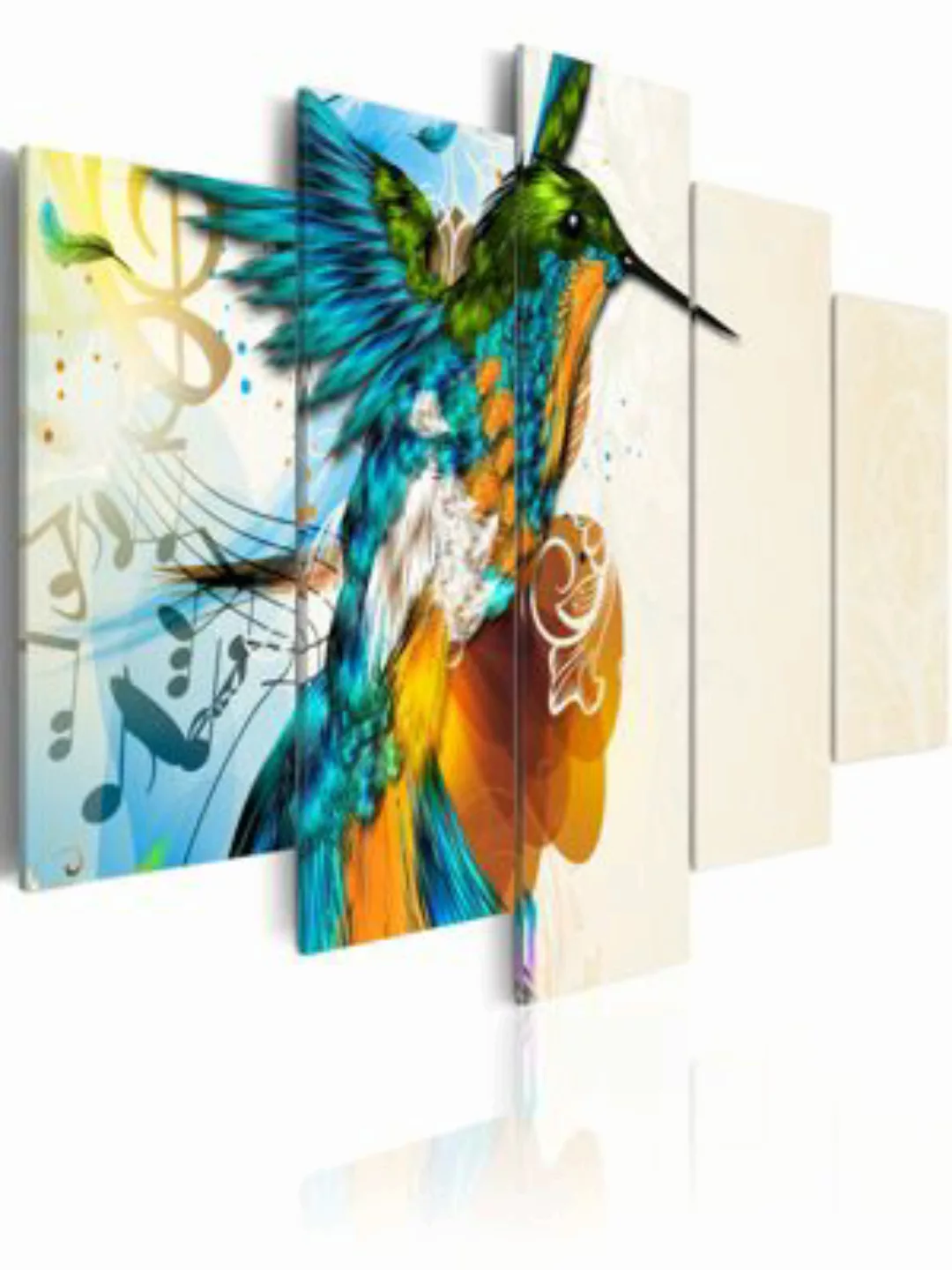 artgeist Wandbild Bird's music - 5 pieces mehrfarbig Gr. 200 x 100 günstig online kaufen