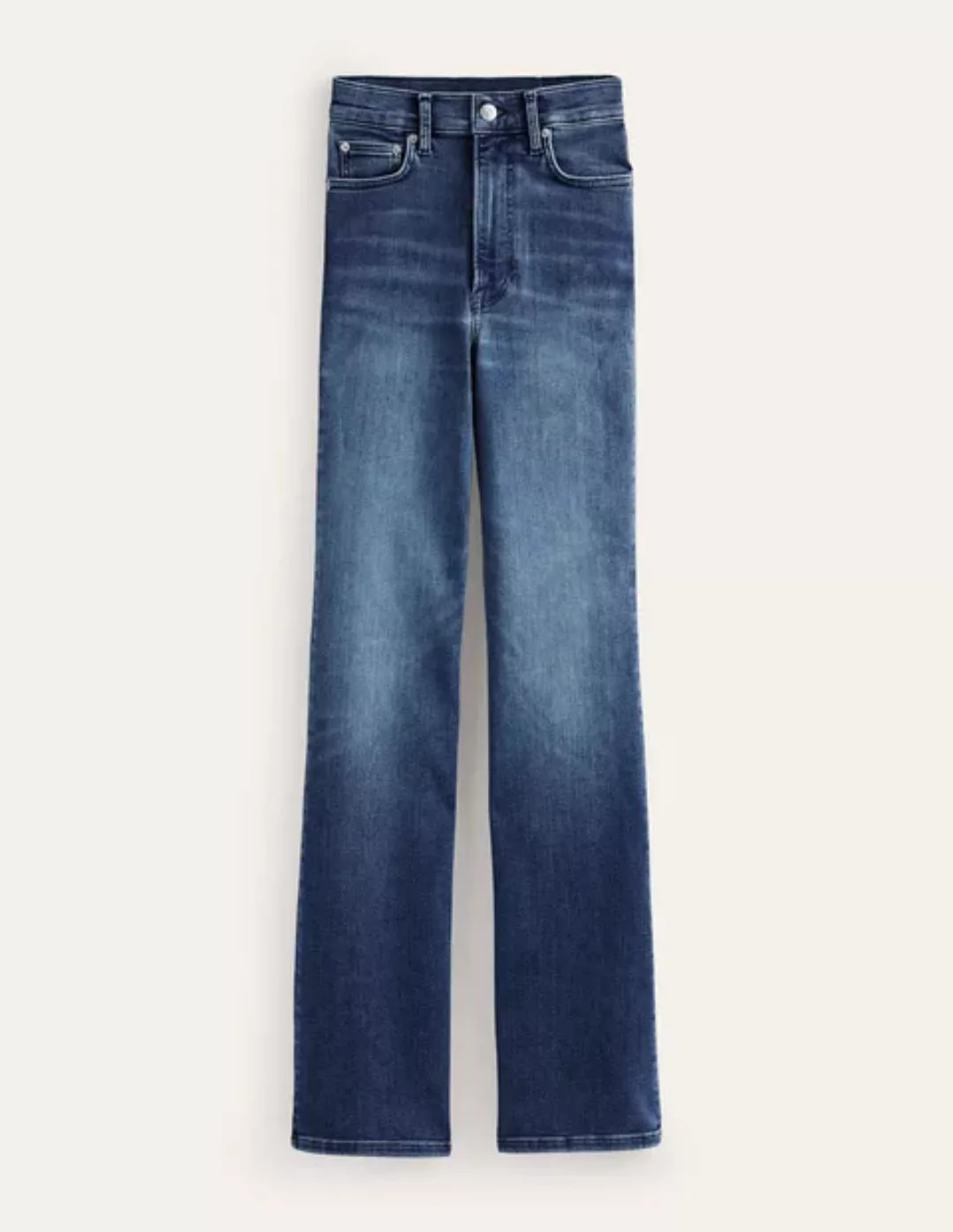 Hoch geschnittene Jeans mit klassisch geradem Bein Damen Boden, Authentisch günstig online kaufen