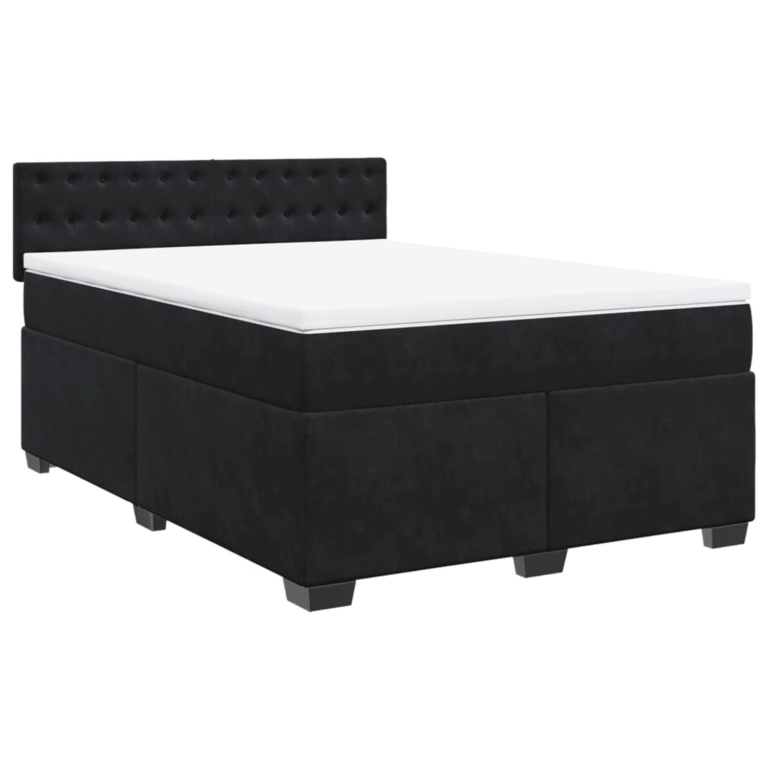 vidaXL Boxspringbett mit Matratze Schwarz 140x190 cm Samt2103058 günstig online kaufen