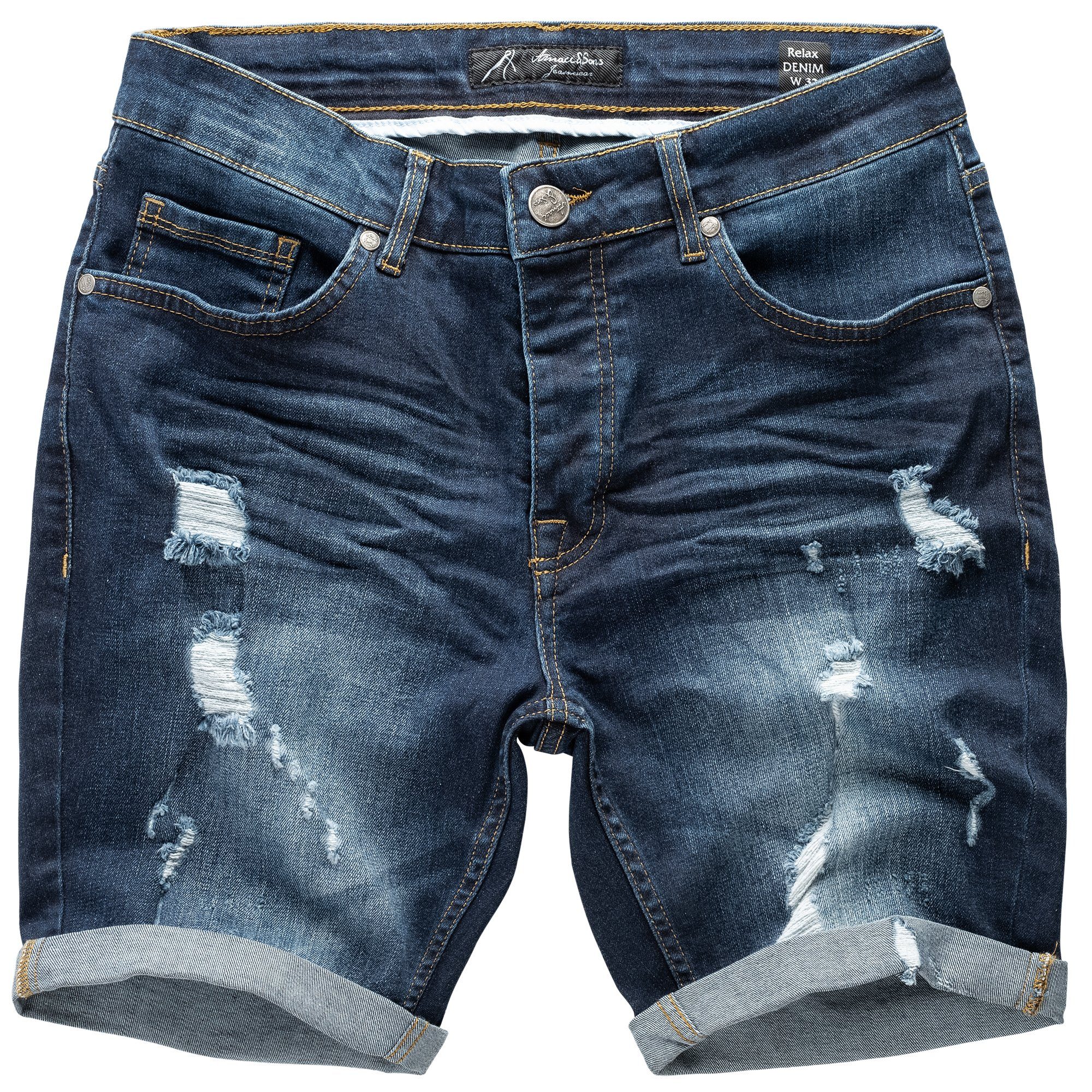 Amaci&Sons Jeansshorts SAN DIEGO Destroyed Jeans günstig online kaufen