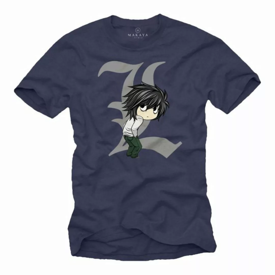 MAKAYA T-Shirt Herren Death by Ryuk l Shinigami Note Anime Comic Nerd Funsh günstig online kaufen