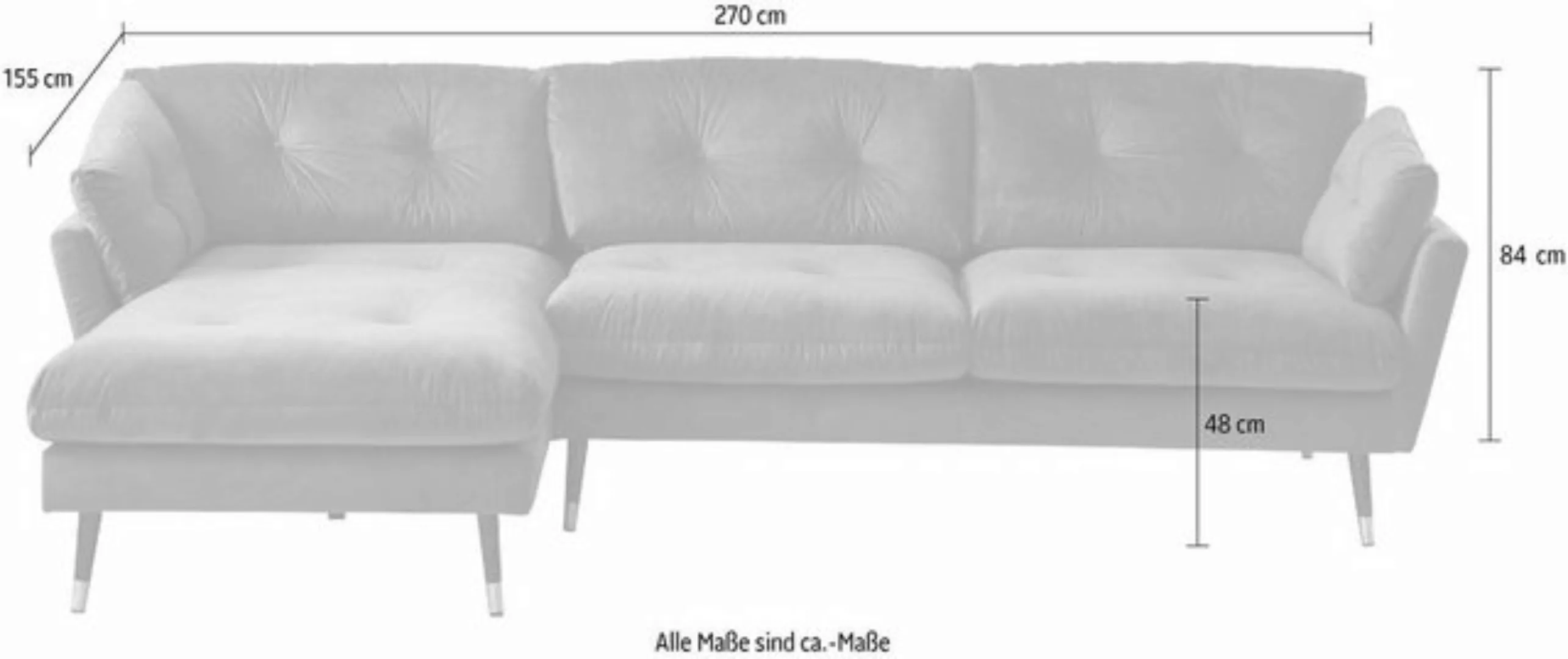 Trends by HG Ecksofa Japan L-Form, mit Fuß in Holz-Metallkombination, Recam günstig online kaufen