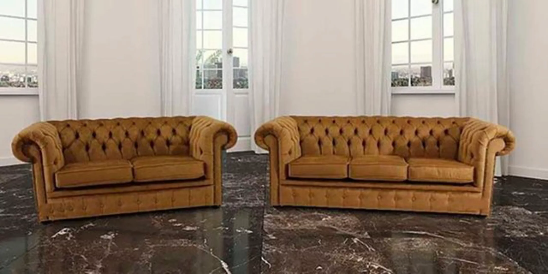 JVmoebel Wohnzimmer-Set Chesterfield 3+2 Sitzer Garnitur Sofa Couch, (2-St. günstig online kaufen