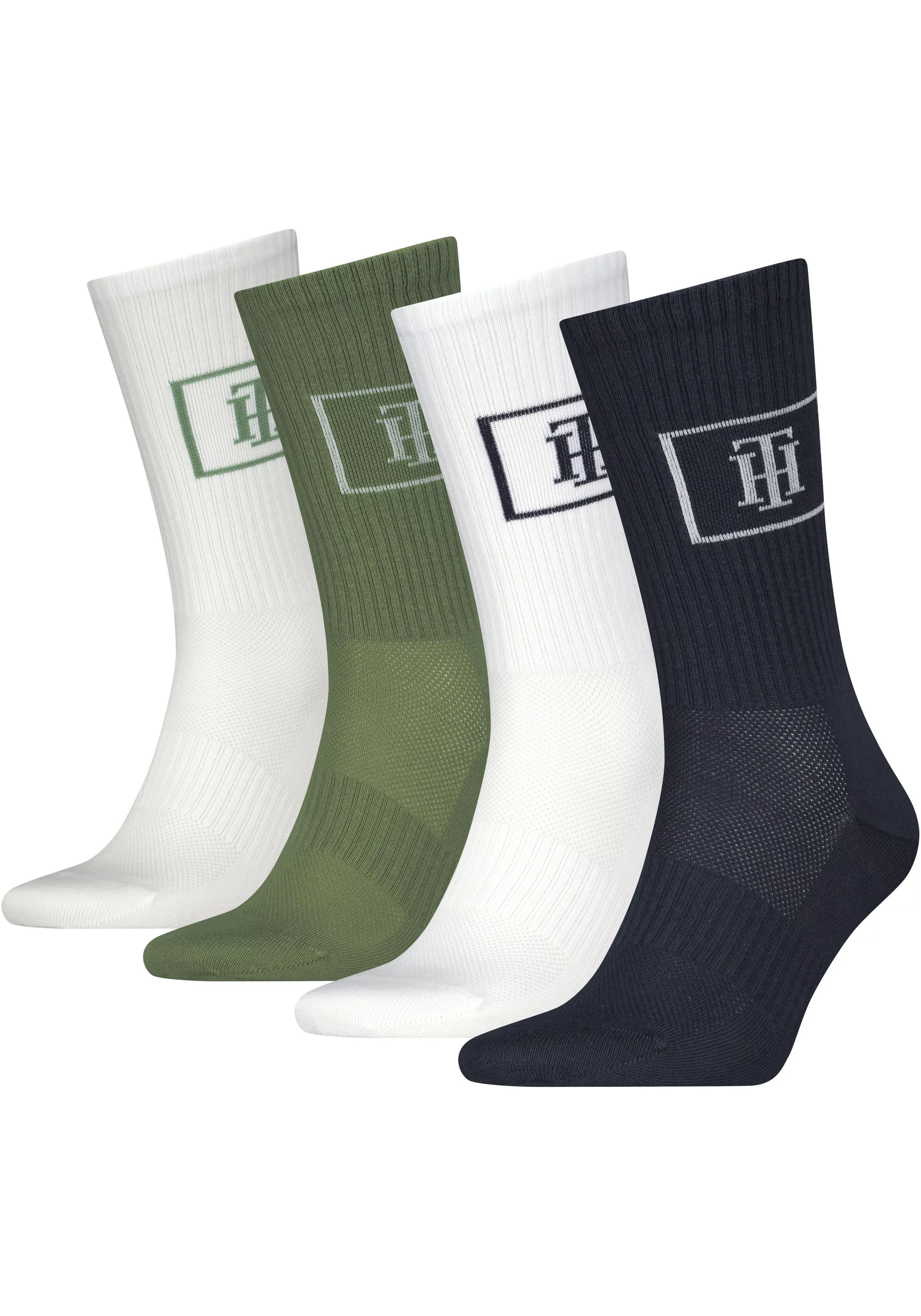 Tommy Hilfiger Sportsocken "CREW SOCK MONOGRAM LOCKER ROOM", (4 Paar), mit günstig online kaufen