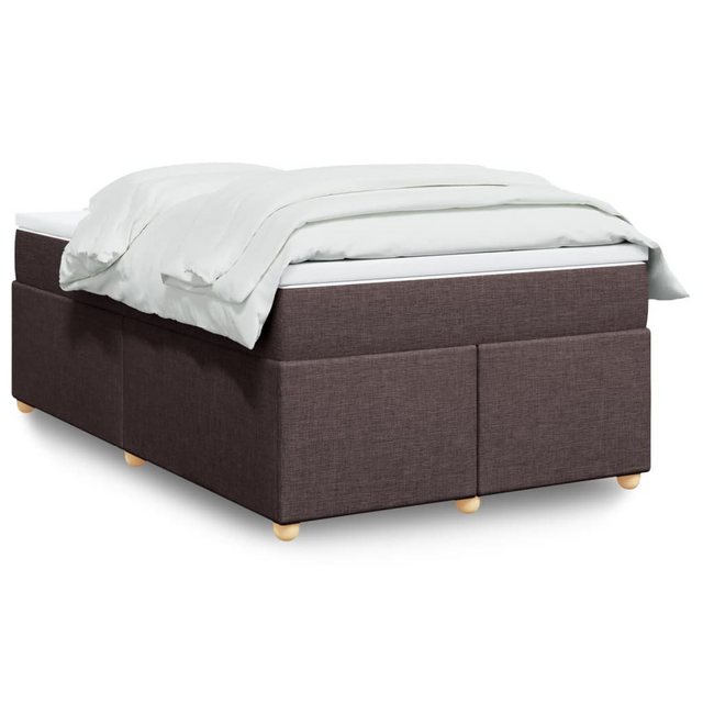 vidaXL Boxspringbett, Boxspringbett mit Matratze Dunkelbraun 120x190 cm Sto günstig online kaufen