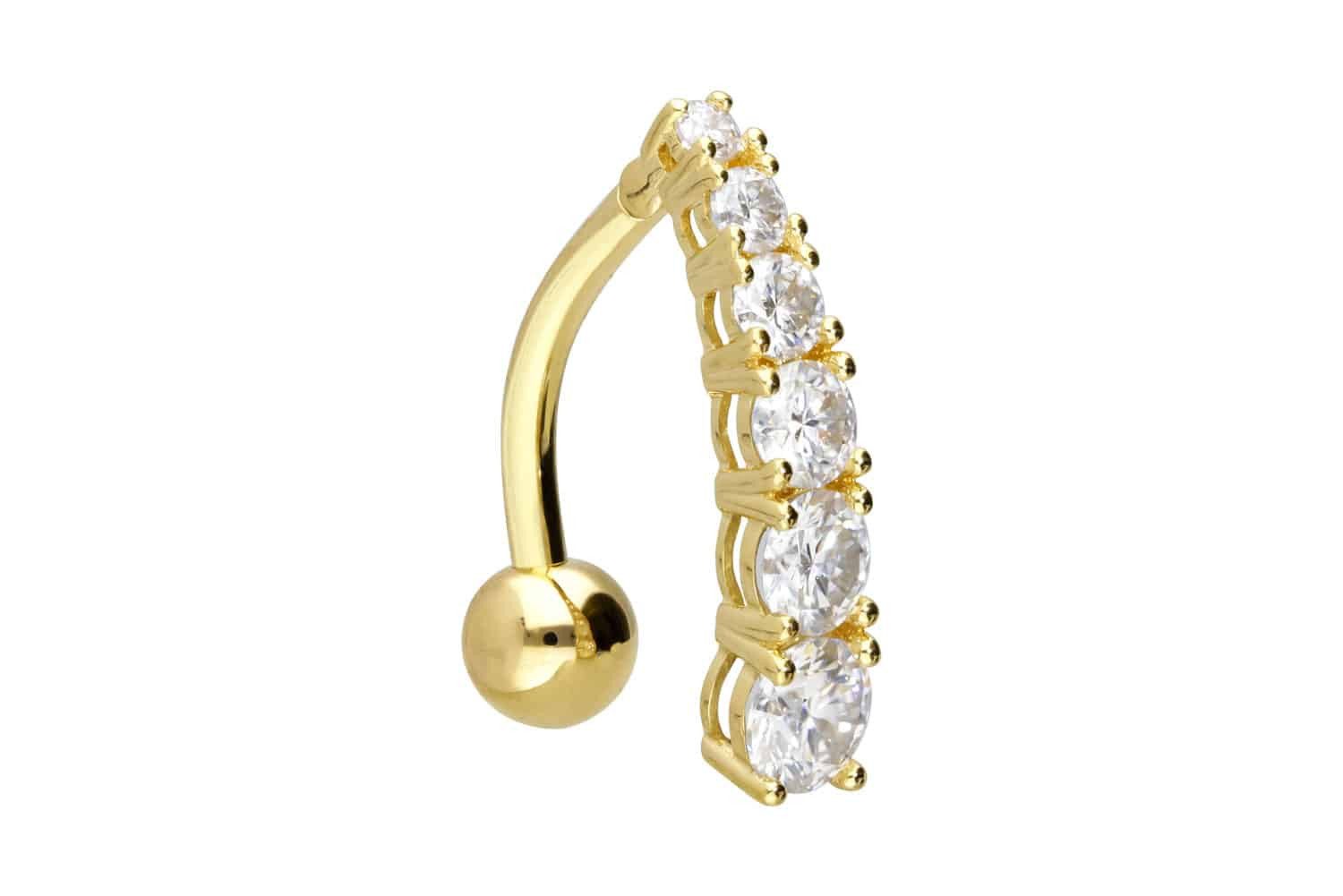 PIERCINGLINE Bauchnabelpiercing 14/18 Karat Gold Bananabell günstig online kaufen