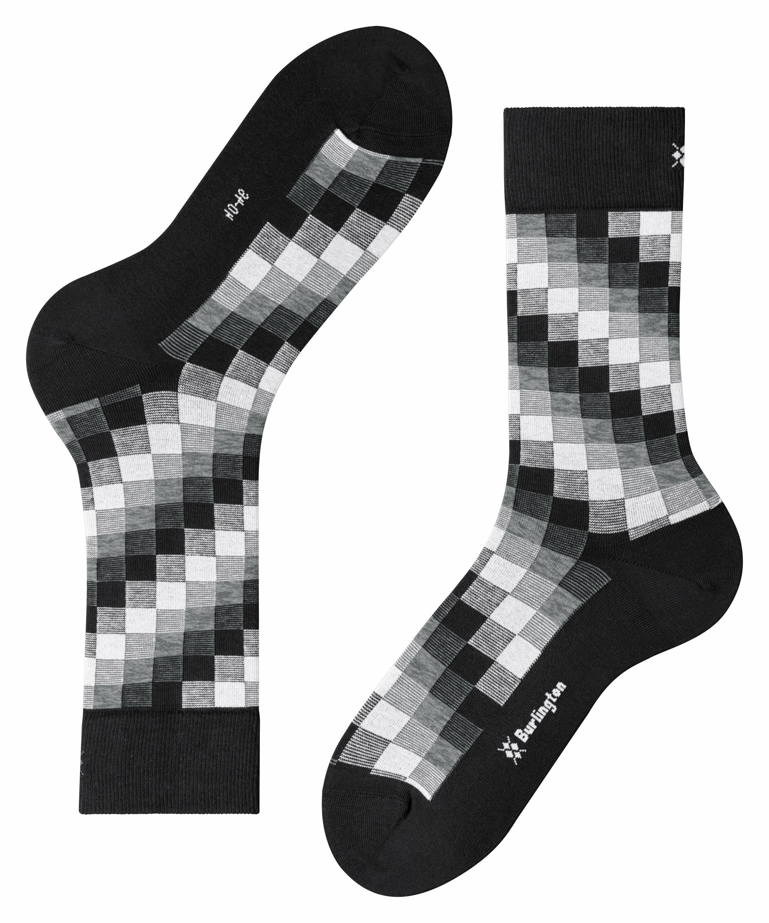 Burlington Graphic Check Herren Socken, 40-46, Schwarz, Streifen, Baumwolle günstig online kaufen